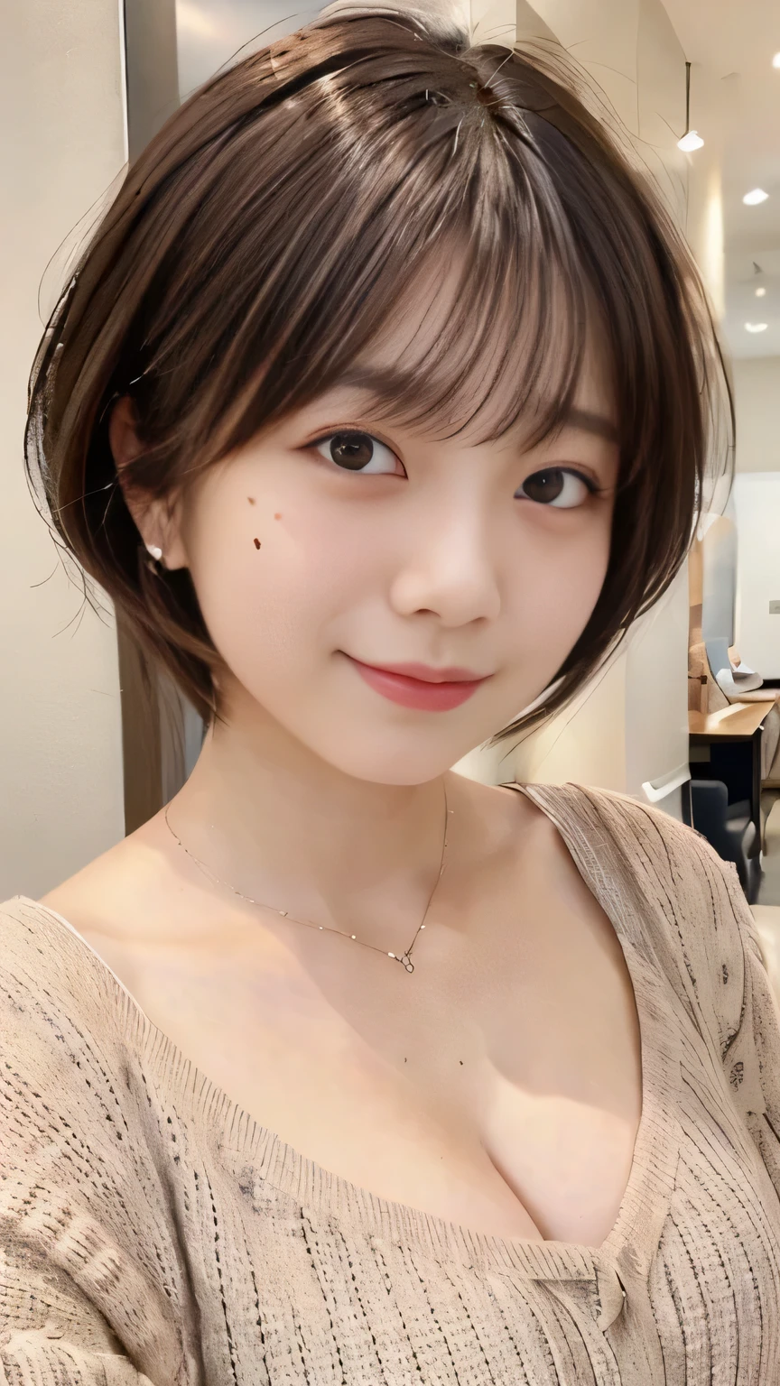 (highest quality:1.4)、(masterpiece:1.4)、Raw photo、8k、highest quality、high resolution、Beautiful face in every detail、Realistic human skin、Gentle expression、View from the front、color々From an angle、(Bob Hair)、(beautiful girl:1.4)、(the most beautiful girl in school:1.3)、Realistic、((One Woman))、Photorealistic、With bangs、((Beautiful Hair))、cute、(High school girls)、JK Uniform、(Schoolgirl Uniform)、White shirt、tie、Red cheeks、((She's in love))、sexual excitement、[[Long eyelashes]]、((After Kiss))、The excitement of kissing
