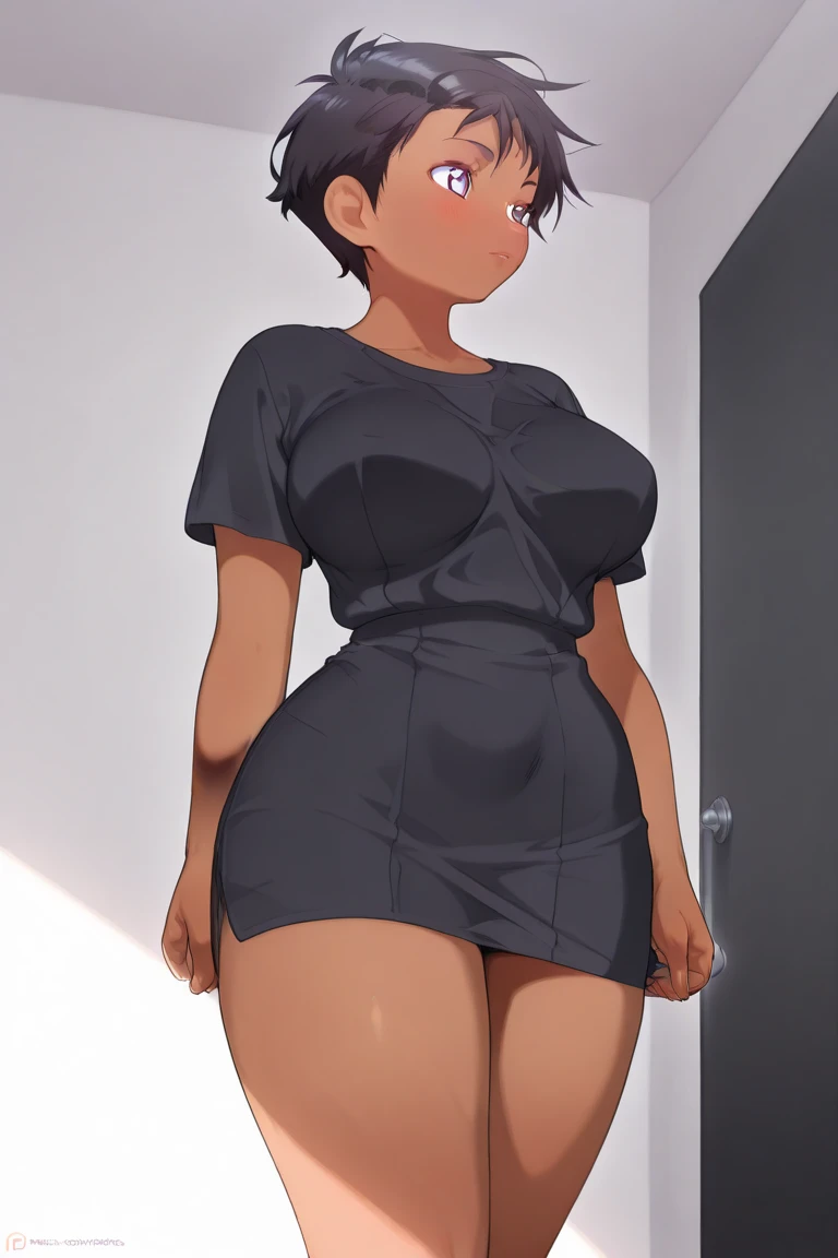 (masterpiece, best quality, sfw), highschool girl wearing an eye patch, short hair, slender build, 5'5, average height, facing the front