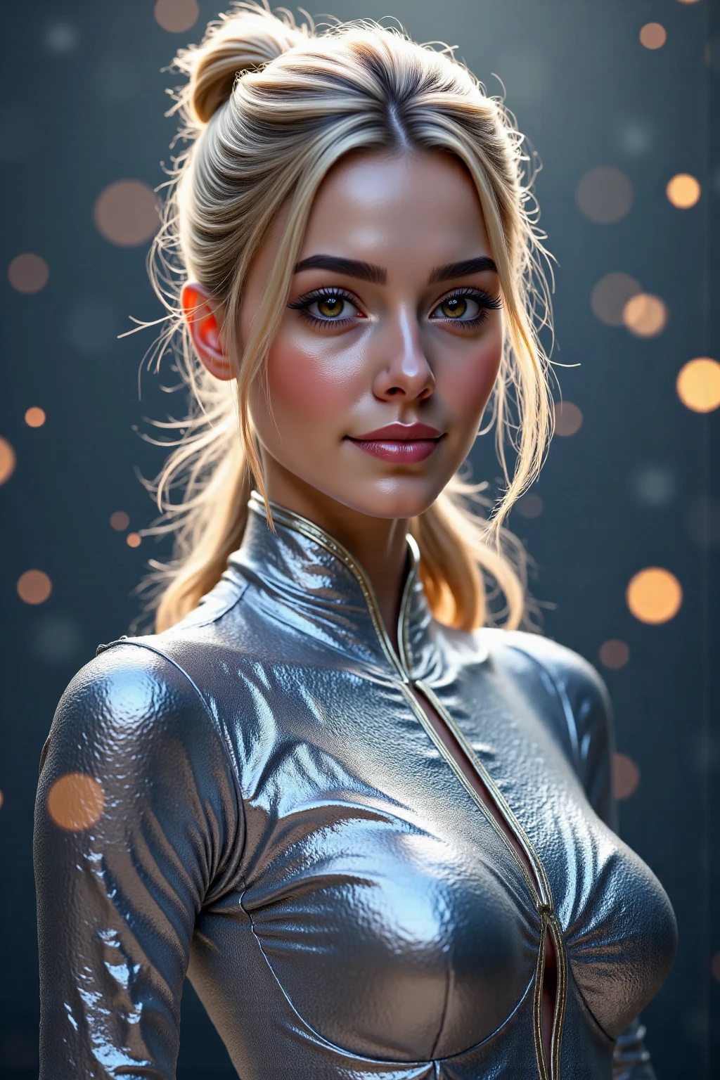 night scene, close up photo of a sexy Gal Gadot, posing, look at a camera and smile, blond ponytail hair, (blue eyes:0.8), cute young face, 24 yo, soft volumetric lights, (backlit:1.3), (cinematic:1.3), intricate details, (ArtStation:1.2)
