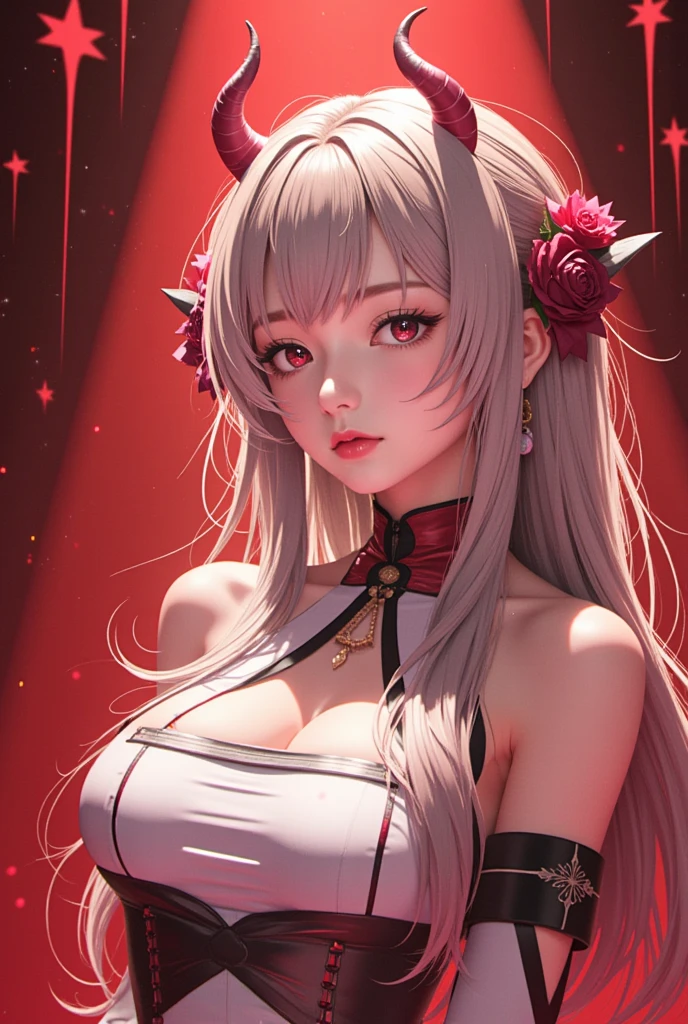 anime girl with long white hair and red dress posing for a picture, tifa lockhart with white hair, white haired deity, trending on artstation pixiv, fanart best artstation, onmyoji, onmyoji portrait, trending on cgstation, digital art on pixiv, onmyoji detailed art, advanced digital anime art, digital anime art