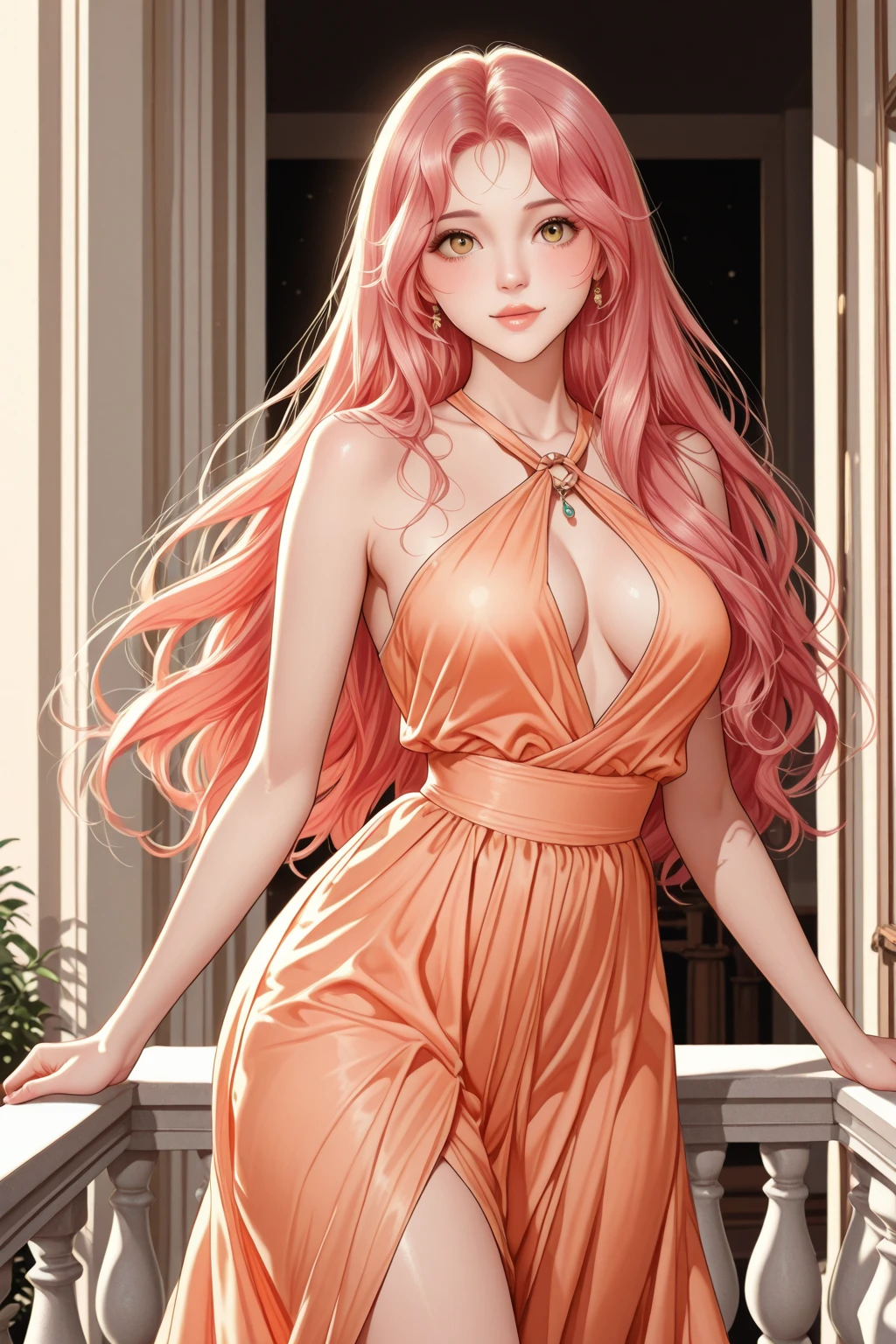 Close-up of a woman with Colorful hair and necklace, Universe long hair anime girl, The soft vibrancy of Rossdraws, Guvez-style artwork, Fantasy art style, Colorful], Vibrant fantasy style, Rossdraws Vibrant cartoons, cosmic and Colorful, Gu Weiss, Colorful digital fantasy art, Stunning art style, Beautiful anime style, Full body lighting, Skin brightening, Sexy expressions