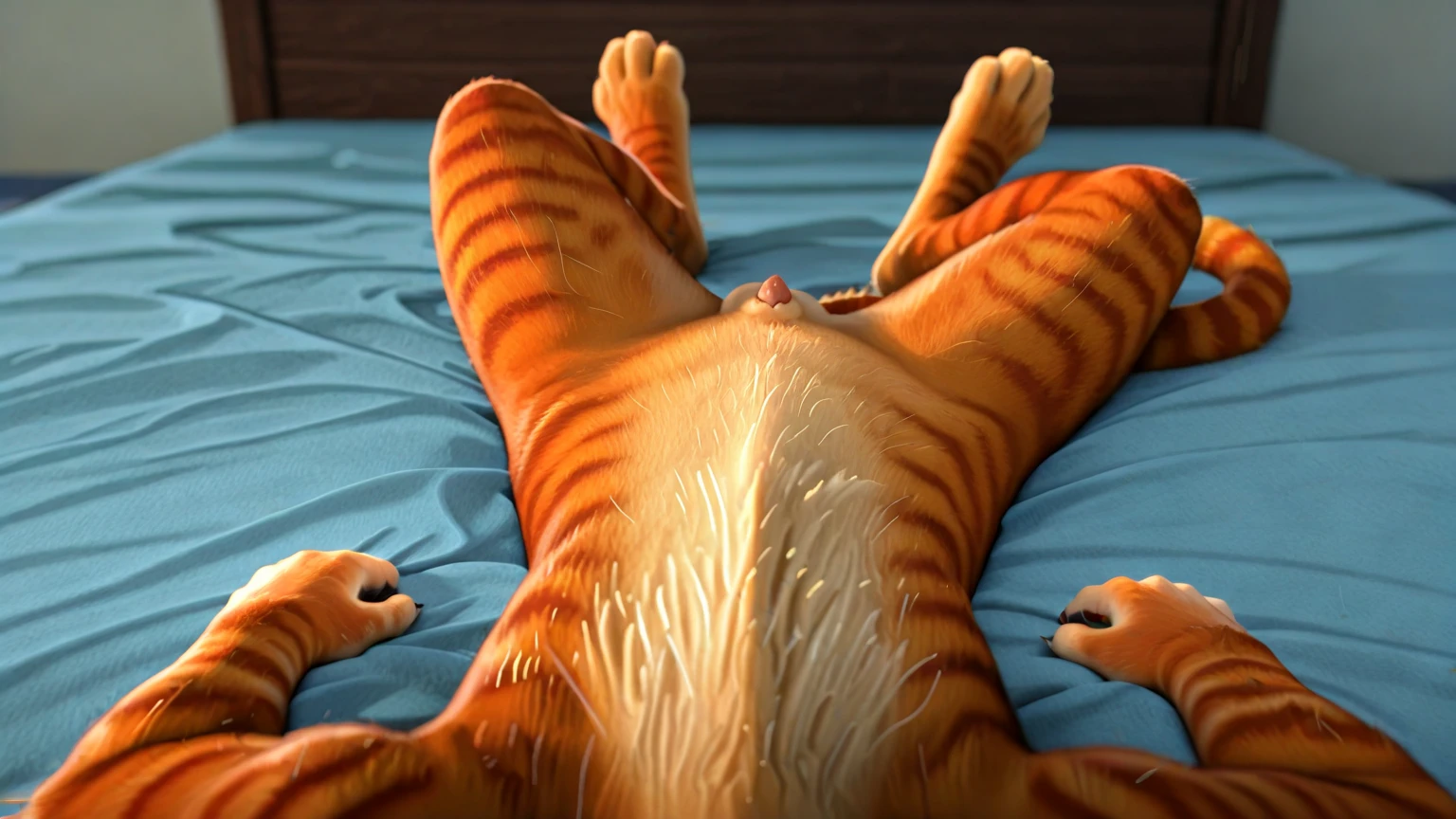 Feral, furry, panting, tiger,  detailed legs, , 1 tongue, 1 big dicl , 1 anus, 2 testicles, detached 1 tail, pig, after orgasm, vivid colors, realistic , white background, cum in ass, cum on floor, cum on dick  , realistic dicl