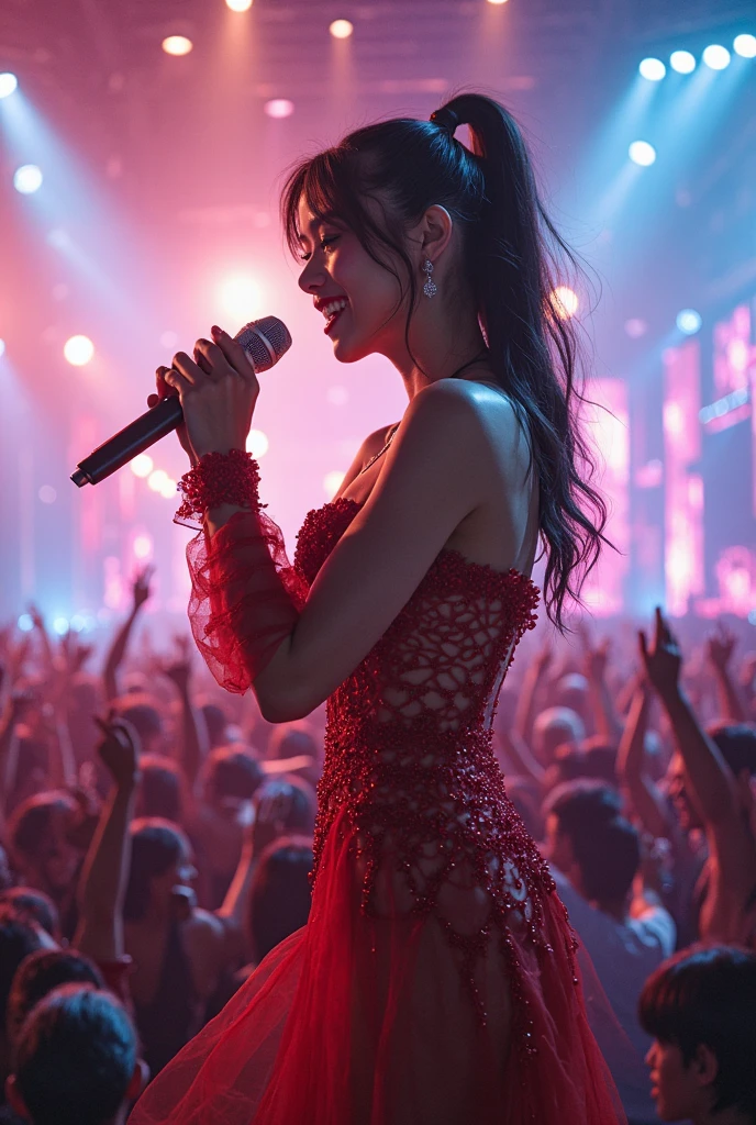 1russian girl,sexy dress,stage singing