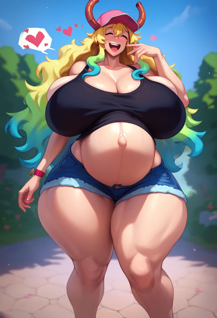 lucoa_(maidragon) ,Gigantic breasts, big tits, thin waist, big ass, pussy, thick thighs, bare feet, nude, completely naked, stand