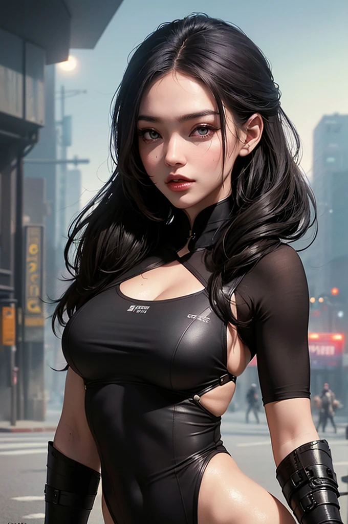 ((Best Quality, 8K, masutepiece: 1.3)), sharp: 1.2, Perfect Body Beauty: 1.4, Slim abs: 1.2, ((Clothes with less fabric)), (A sexy), (Bulletproof police car, Street: 1.2), Wet: 1.5, Highly detailed face and skin texture, Detailed eyes, Double eyelids, side face looking at the camera, police uniform with, tall figure、((Fluttering the chest))、((Black lace underwear))、policewoman、policeman's cap