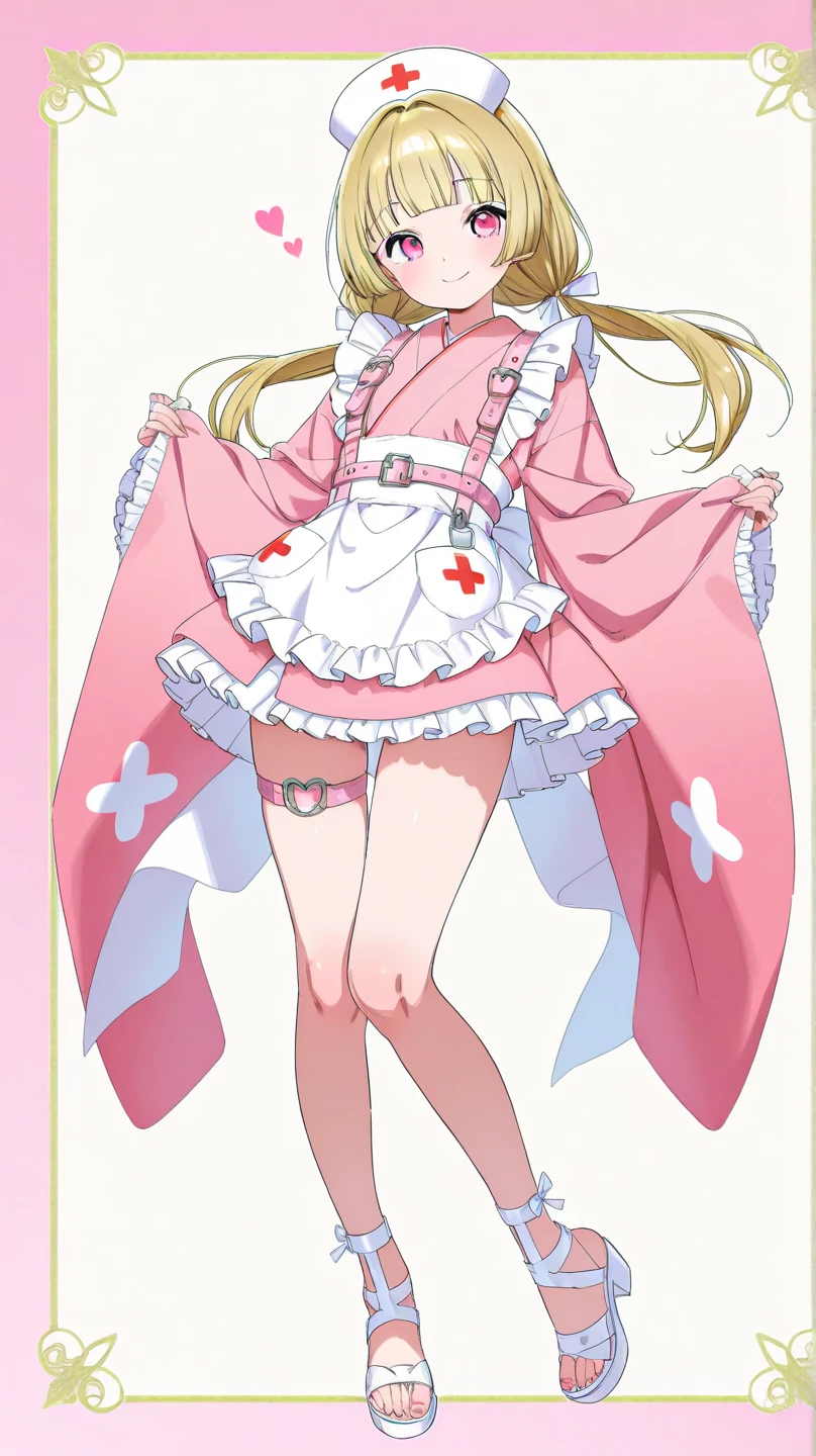 Kentaro Yabuki, love〜fart, ore_9, score_8_superior, score_7_superior BREAK ヤミ風髪留め
konjiki no yami, Red eyes, Blonde, Hair Intake, Long Hair, View your viewers, I feel,PortraitLegsOpen,Nurse uniform,Panties fully visible as you peer down,Skirt twisted