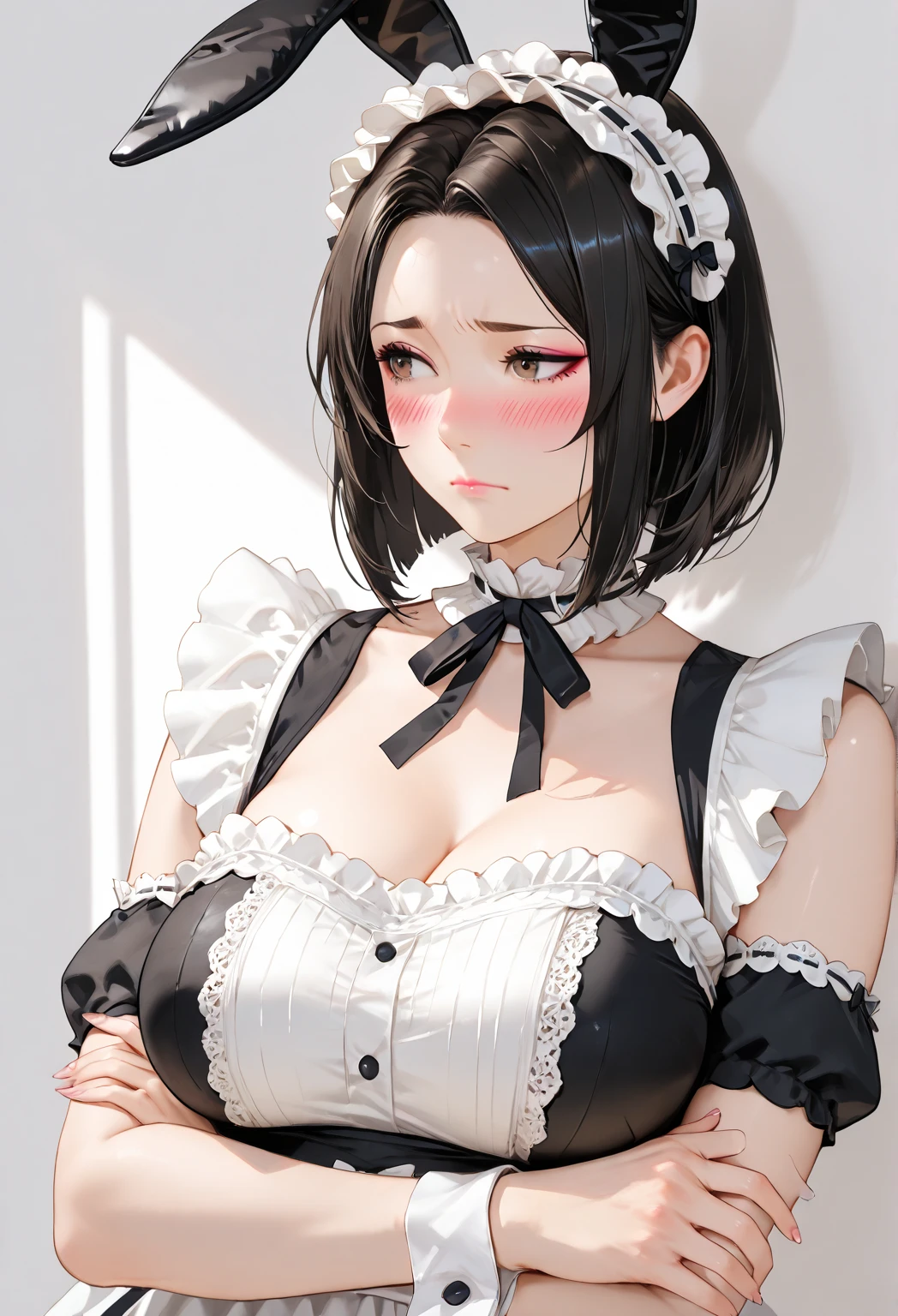 1 girl, smile, shirt, mini skirt, jirai fashion, jirai makeup、 big breasts、seductive cleavage、exquisite female body、detailed face、knowledgeable person、perfect human body、detailed background