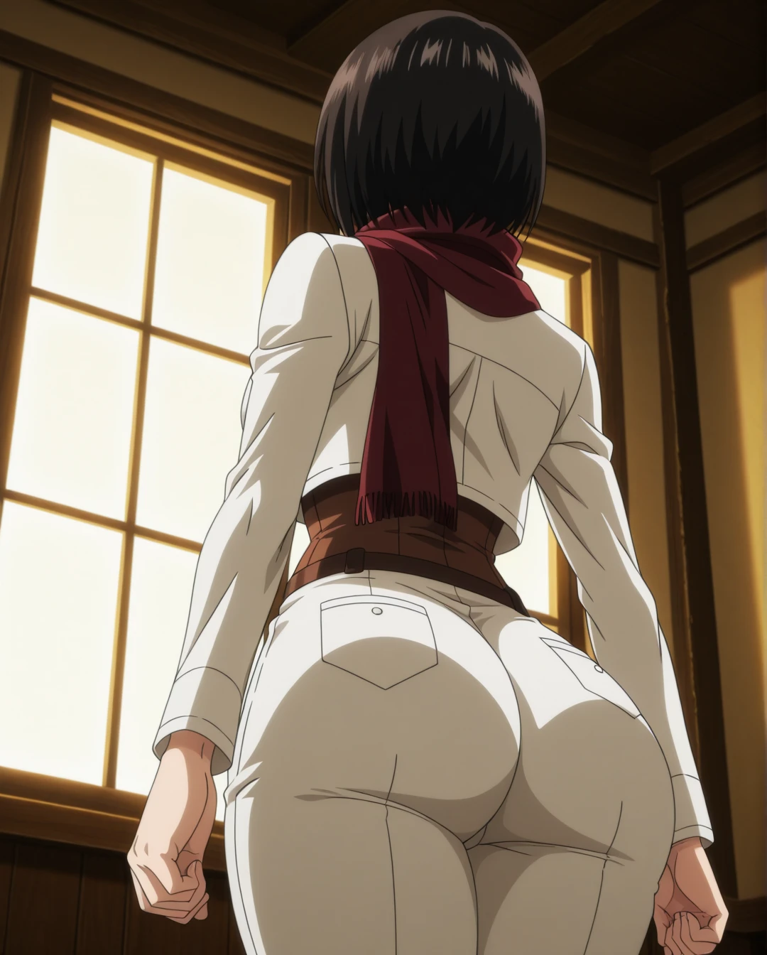 masterpiece, Very detailed, Beautiful white skin with a pinkish tint大きな胸, Too big breasts,sexy short cut, cute,Subjective,Shiny skin, Troubled face,Peeking into this,Light blush, Stick your butt out,whole body,Swimwear, camel toe,back view,On all fours,How a cat stretches, The whole body is soaked