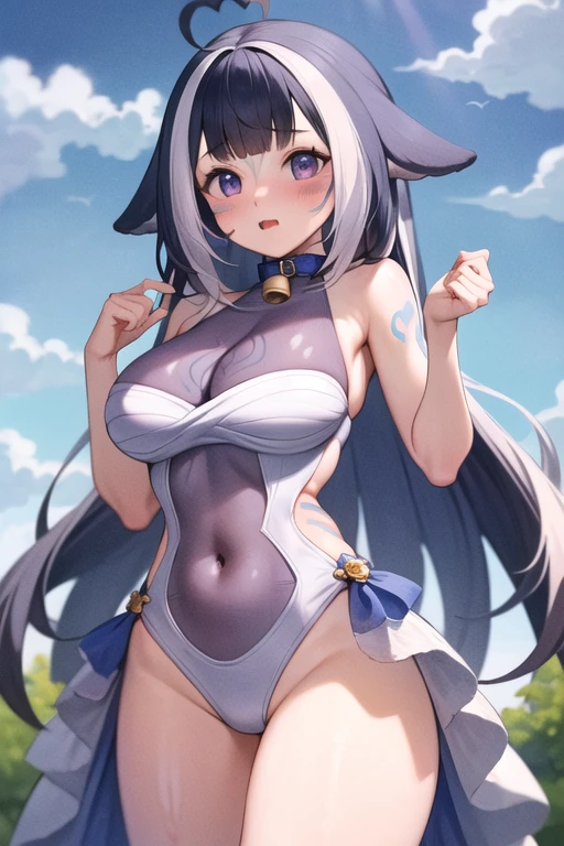 Anime girl with bikini and rabbit ears，