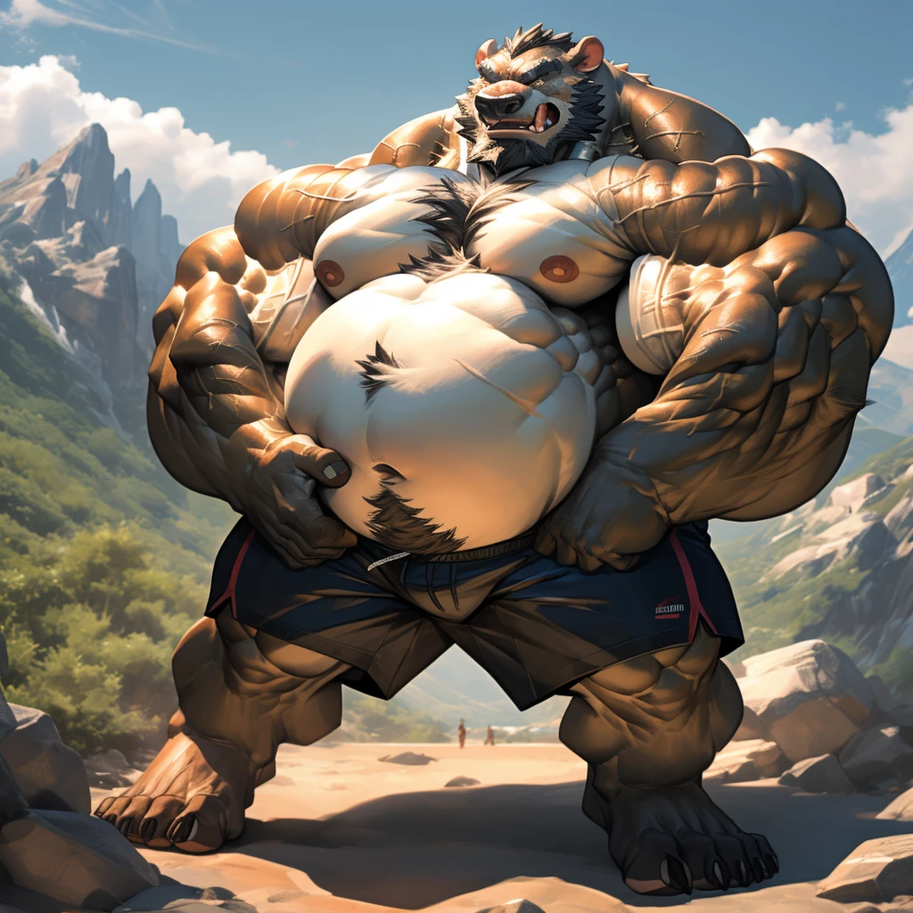 Lion‚male‚big sphere belly‚big belly‚bulge crotch in loincloth‚fat belly‚big chest‚pregnant‚muscular‚bodybuilder‚big abdominal muscle‚loincloth‚big fat belly‚huge bulge belly‚A loincloth with a huge bulge in crotch‚huge belly muscular ‚huge bulge belly‚big fat belly ‚gigantic belly‚ waterfall ‚ summer 