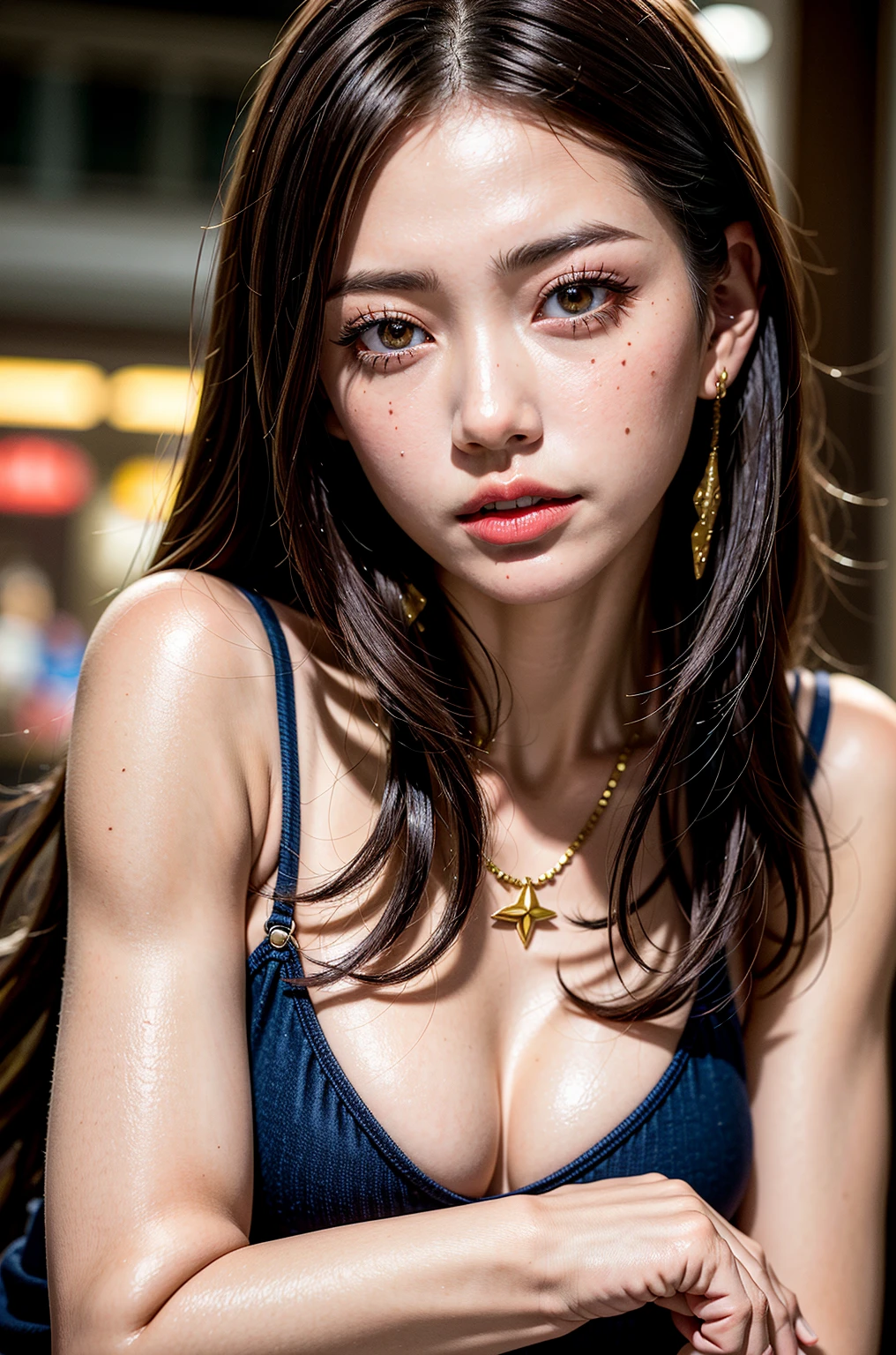 (Browsing Caution:1,4),Mix 4, (8K, RAWphotograph, Highest quality, Tabletop: 1.45), (Realistic, Realistic: 1.37),illumination, night, プロのillumination, photographn mapping, Radio City, Physically Based Rendering, Gradient Brunette, 高品質のphotograph, High resolution, 1080P, (Detailed facial depiction), (Detailed description of the hand), (Delicate CG), Extreme light and shadow, Rich details, (Detailed facial features), (Highest quality), Look in front of you, Highly detailed face, Highly detailed lips,  超High resolution, (Faithfulness: 1.4), photograph, 1 girl, [(sad)],  , Thin limbs, movie, Cool pose, I Cup, Highest qualityな完璧なボディ, photographのような, (1 girl: 1.3), Perfect balance, (Huge, Perfect breasts, Areola),(Realistic, Photorealistic:1.37),One Girl, Cowboy Shot,Professional Lighting, Photon Mapping, Radio City, RAWphotograph、(Photorealistic:1.4)、Octane Rendering、Complex 3D rendering with ultra-detail, Studio Soft Light, Rim Light, Vivid details, Super Detail, Realistic skin texture, Detailed aspect, Beautiful details in the eyes, Highly detailed CG Unity 16k wallpaper, compensate, (Detailed Background:1.2),Highest quality, 超A high resolution, Tabletop, One Girl, One girl,alone, Upper Body,View Viewer, ((Black Background:1.2)), Multicolored Hair, compensate , Lips parted, Black Lips, eyeliner, Gothic, Goth Girl,((Light on face:1.2)),((movie照明:1.2)),(Photorealism:1.4),30 piercings in left ear)),((necklace)),((A woman who always smiles)),((nightのプールサイド:1.6)),((Lighting on face:1.1)),((Upper Body:1.2)),((Delicately depicting the face:1.2)),(Very short bob hair:1.5),((Multicolored Hairの色:1.6)),((((Completely naked)))),(((nsfw))),((Small breasts:1.2)),((((全身Completely naked)))),(Bodybuilder),(Muscle Girl),(Girl with a toned body:1.4),(A girl with amazing abs:1.4),(whole body muscular:1.4),(Great upper arm muscles:1.4),(Very muscular legs:1.4),(Hairy pubic hair that reaches down to the belly button:1.3),(Hairy pubic hair that connects to the anus:1.3),(((((全身Completely naked))))),(((Completely naked)))