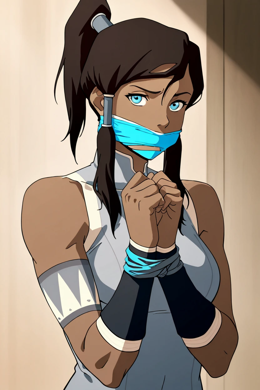 (view from above:1.4),1girls,The legend of korra, korra,(dark skin,medium tits,thongs,stockings,micro bikini,mouth veil,micro skirt,sitting cross - legged:1.3),( meditating,lotus pose sitting on meditation,arms folded at the chest:1.4), lifting skirt, closed eyes
