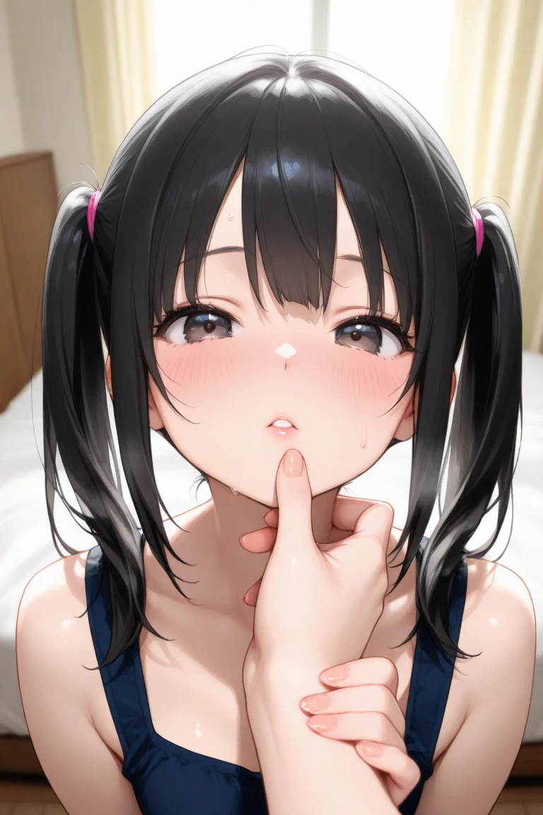 (1 girl), Little,messy hair, ,(rape face),, masterpiece, highest quality, ultra high resolution, 8K, professional lighting, photon mapping, ,(on the bed),(bedroom),low saturation,Front view, full length, realistic background, shallow depth of field, perfect anatomy,,((cute:1.5)),(10 years old:1.5)、(school uniform:1.2),(I was scared:1.6)、(blush:1.5),NSFW, (:>=:1.1), (1 boy, Until a lot:1.2), No sleeve, naked clavicle, Look up at the viewer with a loving gaze, (close to the viewer:1.3), (the audience is standing:1.1),((pov oral sex:1.6)), , ((blowjob:1.6)),((penis:1.5))、(deep throat:1.8)