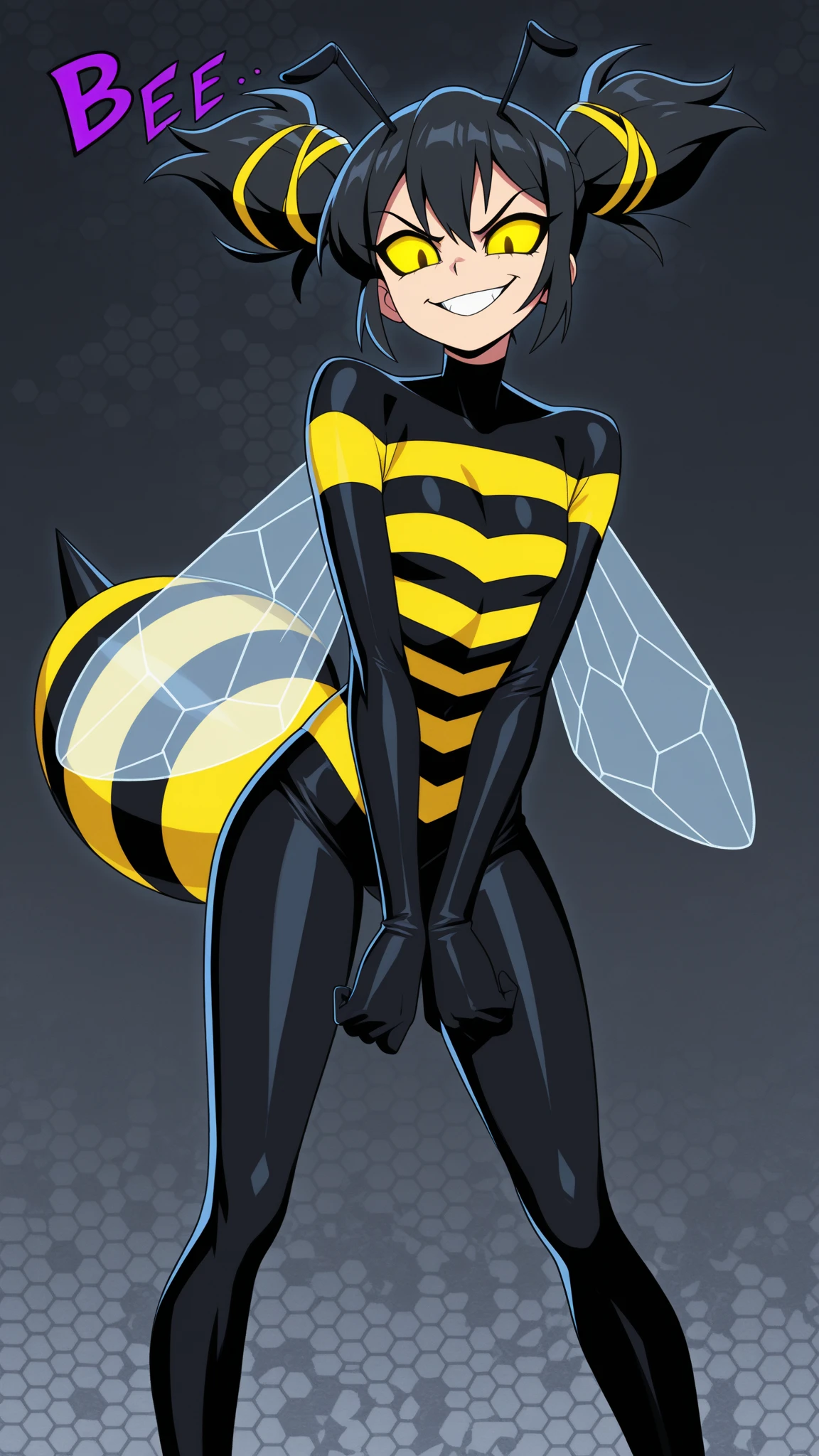 digitally drawn, full body image of a twink male umbreon, detailed smooth and shiny skin, skin is made of rubber ,full body, standing, hand on hip, other hand resting at side