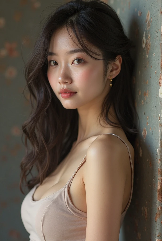 (in 8K、 Raw photography、top-quality,、hight resolution),、(hyper realisitic)、(realisitic),、Soft light、、girl with、Lifelike face、Realistic body、real looking skin、absurderes、​masterpiece、Cuties、独奏、Innocent eyes、blusher、Cinema Lights、cherry colored lips、The hair 、a closeup、looking at viewert、 Open lips,、Upper teeth,、(Smiling eyes:0.6)、eyes focus、professionally lit、CG Social Trends、Plastic En、((Black Long Hair))、((Beautuful Women))、(A smile)、Fashionable、A sexy、Hair that flutters in the wind、((Flowing hair))、Happy -、fashion magazine、((lighting like a movie))、((mountain hut))、