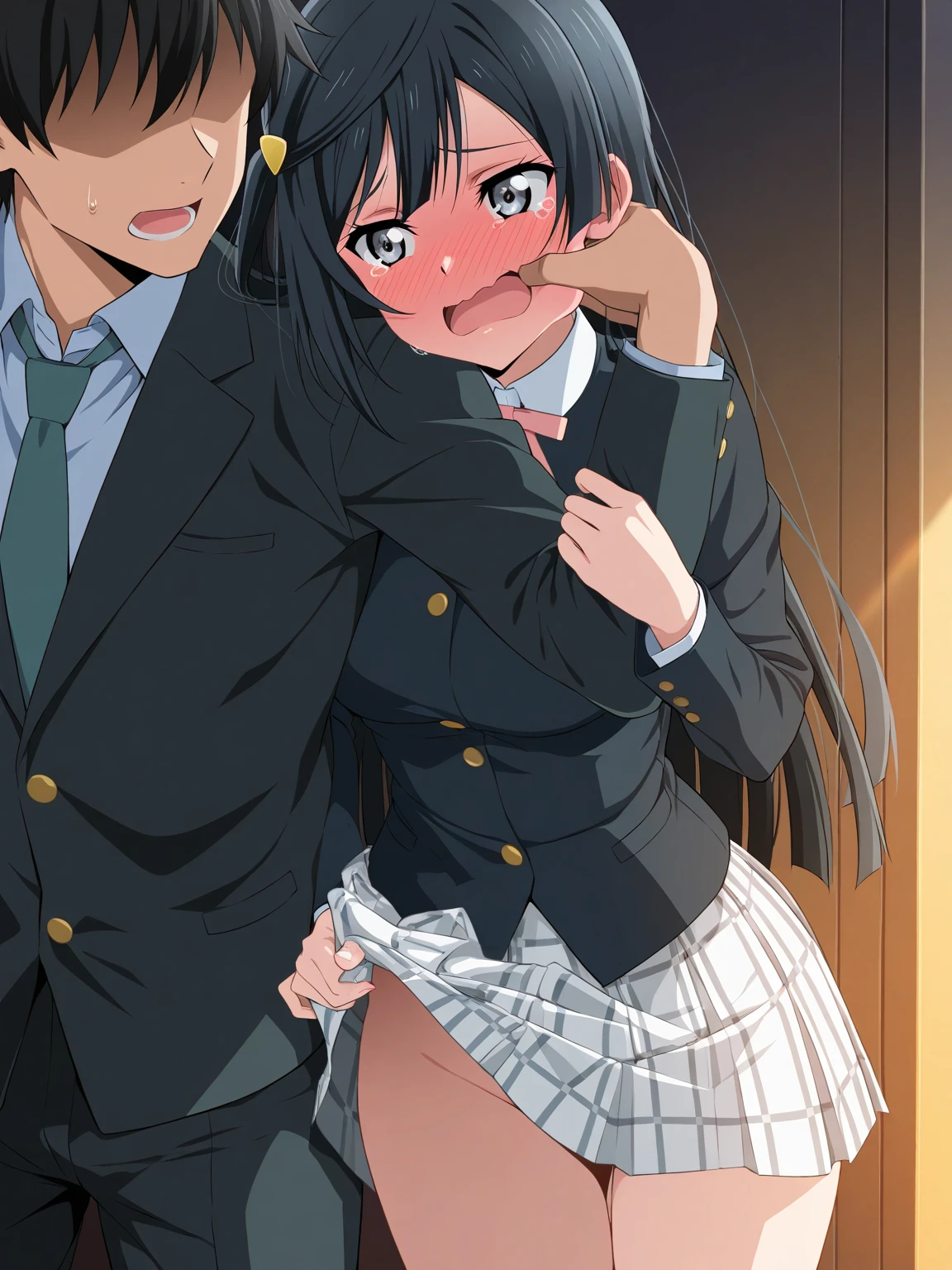 shirase sakuya,Multiple penises,Slender and sexy woman,,deep throat,High school girls,Black knee socks,mini skirt,White dress shirt,Roll up your sleeves,in the train,Molester,Multiple men,A man grabs a woman's arm, Put your hands behind your back,penis,rape,Sex,Creampie,ponytail,semen,profile,
