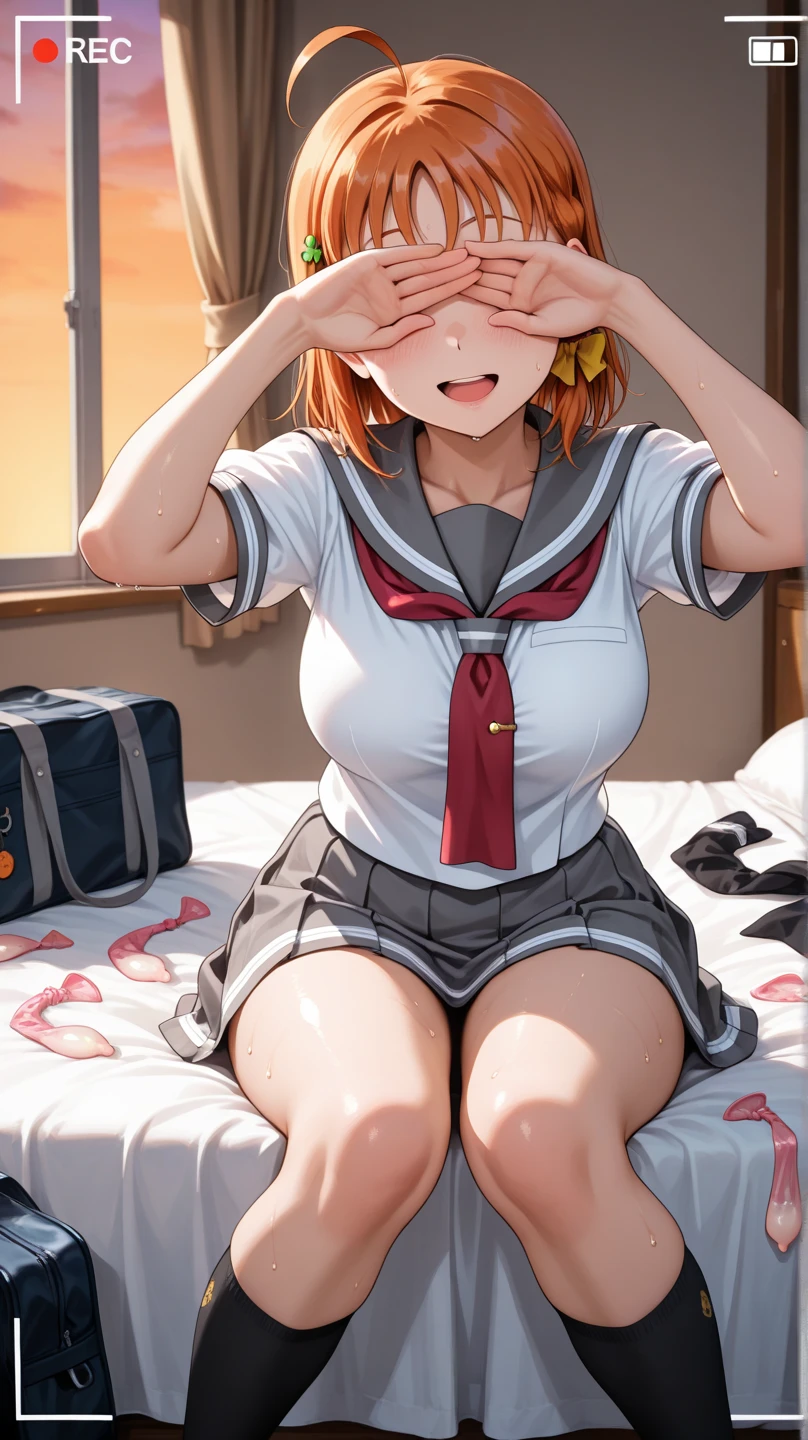 (masterpiece,Highest Resolution,4K High Resolution,Crisp image quality)Pussy juice,,(Ultra HD,Detailed Hair,((Filmed on camera during creampie sex,(Sex with a beautiful pussy with a thick dick)Cute Ahegao,(Lower grade primary school students)
