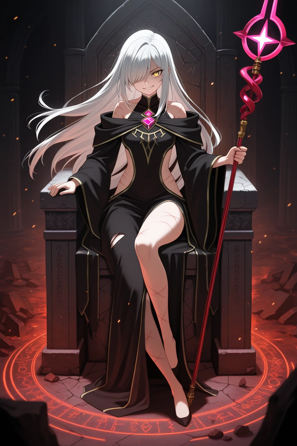 (silver hair, long hair, purple eyes:1.4), breasts, jewelry, 1girl, solo, anklet, sitting, cleavage, detached_sleeves, barefoot, bare_shoulders, bracelet, water, large_breasts, looking_at_viewer, smile, dress, hair_ornament, magic, fire, flower, very_long_hair, full_body, mole, wide_sleeves, bangs, feet, medium_breasts, thighs, petals, crossed_legs,
BREAK. "Vector art, Vivid colors, Clean lines, Sharp edges, Minimalist, Precise geometry, Simplistic, Smooth curves, Bold outlines, Crisp shapes, Flat colors, Illustration art piece, High contrast shadows, Technical illustration, Graphic design, Vector graphics, High contrast, Precision artwork, Linear compositions, Scalable artwork, Digital art"