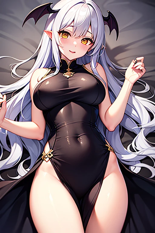 masterpiece、background（（Cosmoeteor、Black Hole、Luminous Flower々A fantastic flower garden））、Approximately 20 years old、Beautiful girl、Big Tits、Stunning embroidery on a yellow mini dress with a slit、No shoulders、Expose your breasts、hair ornaments、Strong winds、White panties、Sit-in