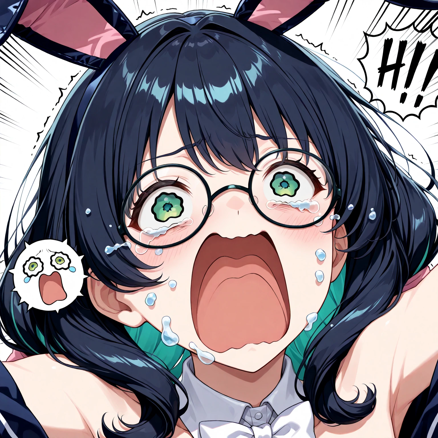 {{{masterpiece}}}, {{{best quality}}}, {{ultra-detailed}}, {illustration}, {{an extremely delicate and beautiful}}, (beautiful detailed eyes:1.6), extremely detailed face, 16k, visual anime de uma jovem mulher, extremamente bonito rosto de anime, anime melhor garota,(High resolution eyes, Beautiful eyes, Light in the eyes), anime face, Karyl(Princess Connect!), 1girl, solo, cute face, animal ear fluff, animal ears, black hair, black ribbon, cat ears, cat girl, cat tail, fang, (green eyes:1.5), hair bow, long hair, low_twintails, multicolored hair, purple bow, ribbon, skin fang, streaked hair, tail, twintails, vertical stripes, white hair, (aquascreaming:1.8), Aqua Screaming, screaming, open mouth, crying with eyes open