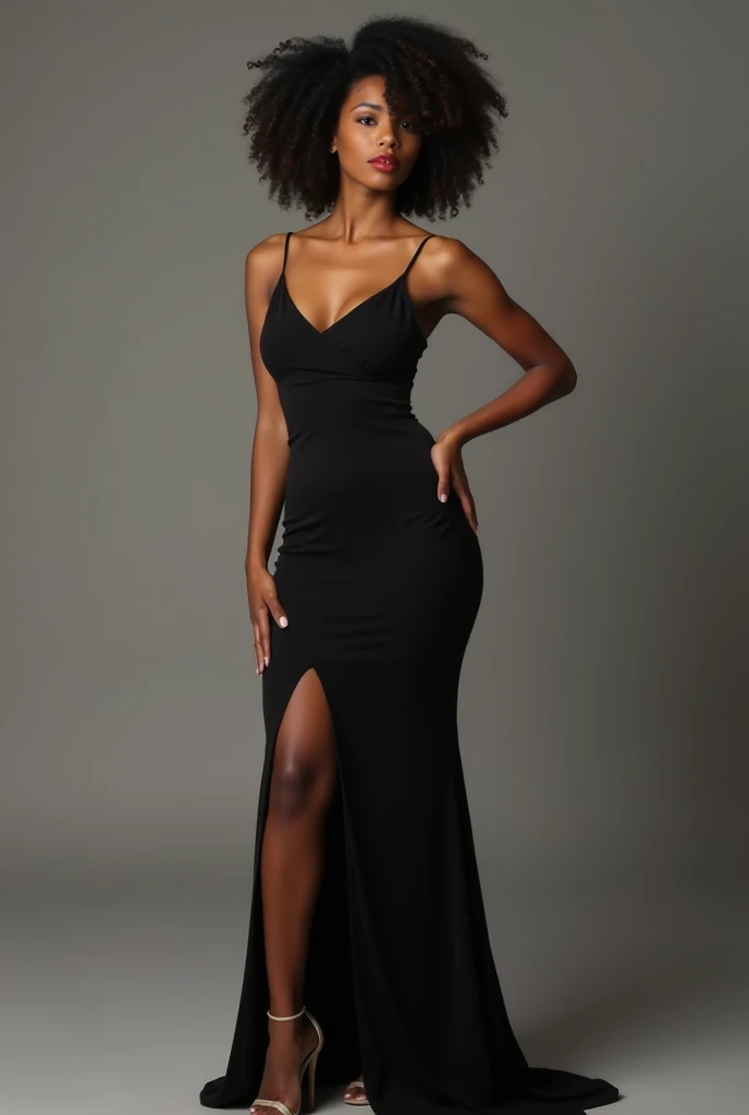 Indian celebrity full body standing normal dress whole body black dress