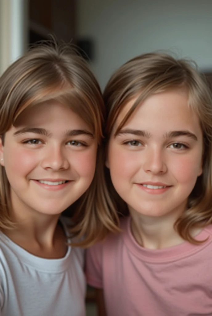 2heads, (a 10 year old girl and a 22 year old woman:1.5), (blonde:1.5)
