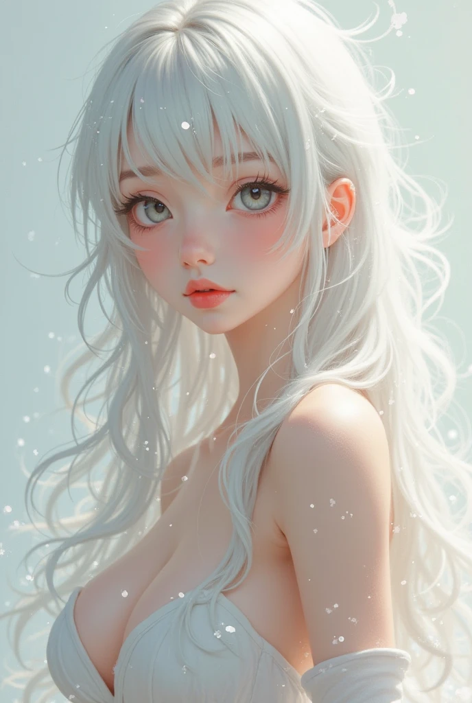 Masterpiece, best quality, (detailed background), high contrast, 1 girl, wearing lace underwear, full body, lying on the side, (white background: 1.5), clean line drawings, wavy light purple hair, bare shoulders, very large boobs, very huge boobs, lying on bed, best quality, blush, looking at the audience, big seduction, busty body, 8K, dress sexy, shy, shy look, seductive, lust, lewd eyes, wet skin, bare thighs, light on face, teddy bear, 18 years old korean idol, necklace, earing, flowers on her hair