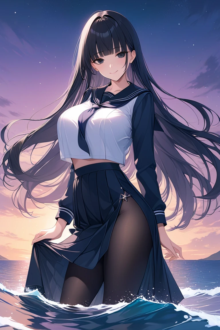 (day:1.7), sky background,a blue sky and clouds,
standing at attention,
wearing bare shoulders, black necktie, black thighhighs, braid, long braid, miniskirt, navel, necktie, shirt, single braid, sleeveless,
aanitta, long hair, hair ornament,
1 girl, 20yo,mature female,Beautiful Finger,Beautiful long legs,Beautiful body,Beautiful Nose,Beautiful character design, perfect eyes, perfect face,
looking at viewer,(light_smile:0.3),
NSFW,official art,extremely detailed CG unity 8k wallpaper, perfect lighting,Colorful, Bright_Front_face_Lighting,
(masterpiece:1.0),(best_quality:1.0), ultra high res,4K,ultra-detailed,
photography, 8K, HDR, highres, absurdres:1.2, Kodak portra 400, film grain, blurry background, bokeh:1.2, lens flare, (vibrant_color:1.2)
(Beautiful,medium_Breasts:1.4), (beautiful_face:1.5),(narrow_waist),(perfect hands, perfect anatomy),