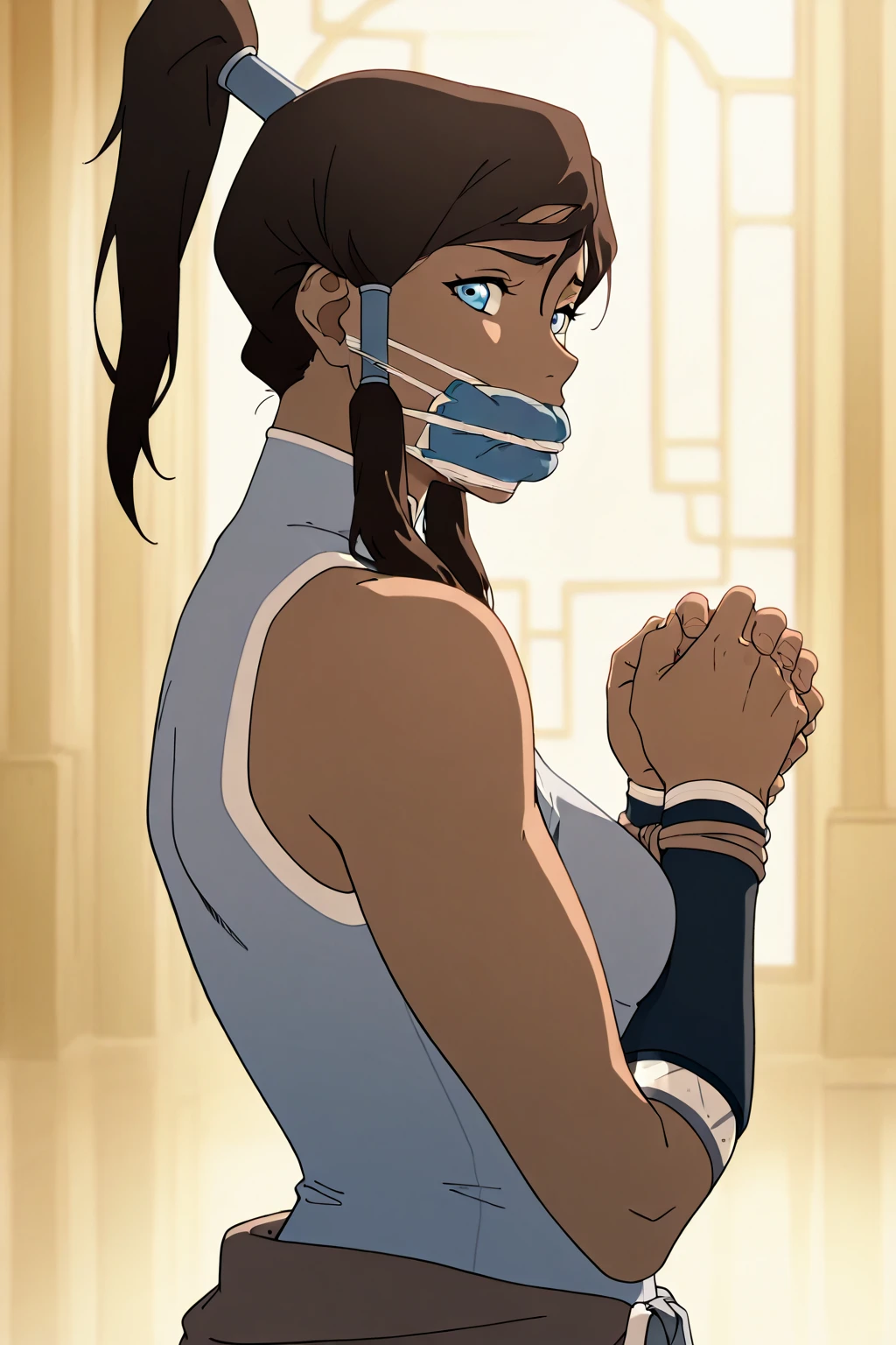 (dark skin:1.4),cumfacial55,,(,view from above,muscular,tongue out:1.2),close-up,The legend of korra, 1girl,korra, ,(big tits,,sitting cross - legged,hands fist to fist:1.3 ,)( meditating,lotus pose sitting on meditation:1.4), closed eyes
