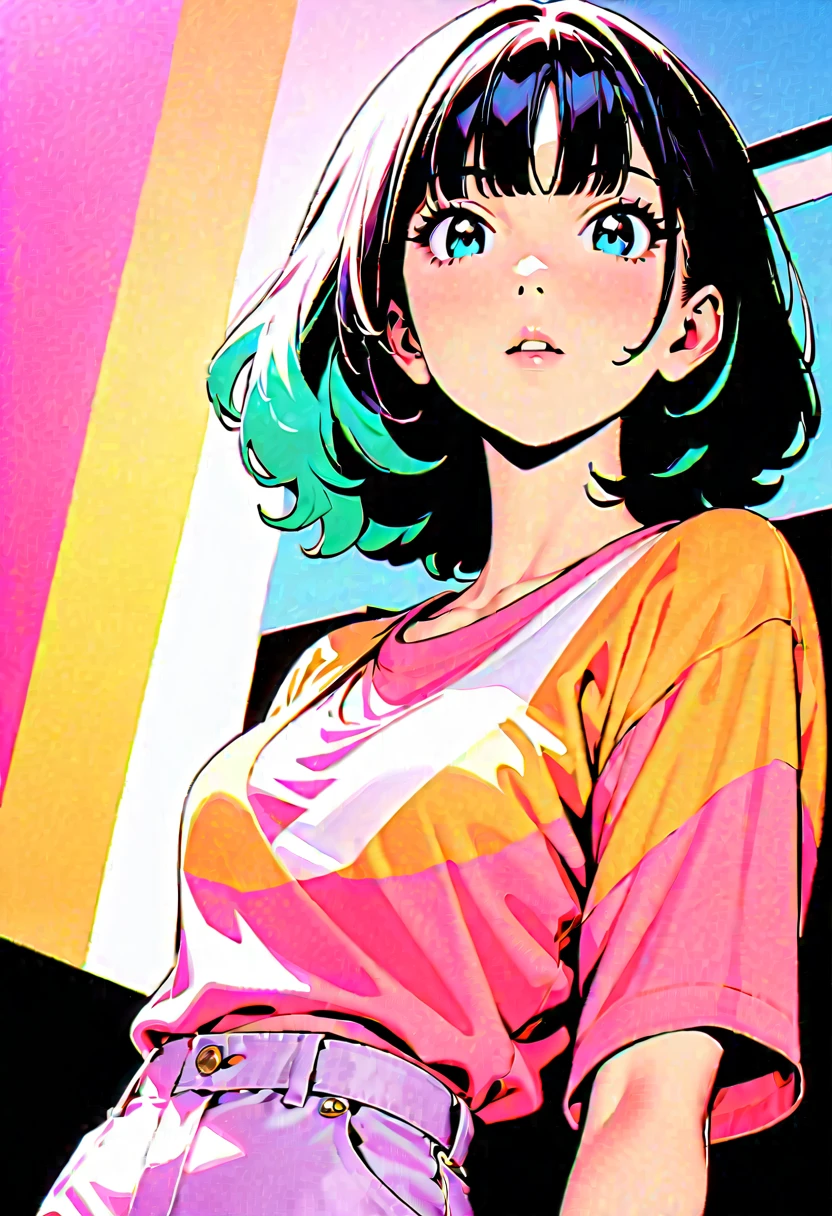 rainbow colored Aline