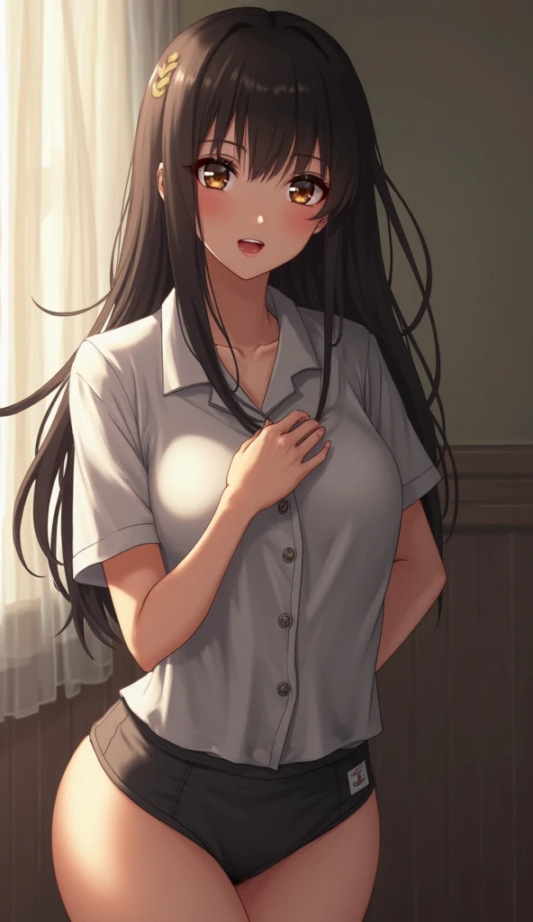 (masterpiece:1.2, highest quality), (Realistic, photoRealistic:1.4), Beautiful illustrations, wonderful、
Looking at the audience, whole body, Front view:0.6, 
1 girl, (anger:1.6)、Japanese, high School girl, ((Half Up Hair:1.3)), let your hair flow, bangs, Hair between the eyes, Big Breasts:0.8, Beautiful Hair peeing like a fountain, Beautiful Face, Beautiful and detailed, Beautiful clavicle, Beautiful body, Beautiful breasts, Beautiful thighs, Beautiful feet, Beautiful fingers, 
(Beautiful views), , School,
((((Plain White shirt、White shirt、Collared shirt、Regular collar shirt)))),((Dark blue-green checkered pleated skirt, Very short skirt,Blue and gold checked bow tie)), Satin fabric panties, 
(Are standing, , roll up the skirt, Grab the hem of the skirt, please put your hand on your chest, Put your hands between your legs), 
blush, Exposing a little cleavage、(Urinary incontinence、incontinence、urination、urination、Urine stains、Large amounts of urine、Shower-like urination、pee、Pee makes my crotch wet:1.9)、No discomfort、surely、stand up、Dark brown loafers、(seen in many men、Being caressed by a man:1.9)、(young woman,1:1.2)、(thin、Slender body:1.6)、(Pink lace panties:1.5)、Well-proportioned face、Idol-like face、cute、Beauty、smile