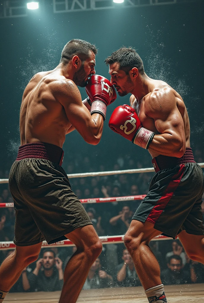 cristiano ronaldo,messi,wwe stage,powerful punch,dynamic action scene,hyperrealistic,photorealistic,cinematic lighting,dramatic shadows,highly detailed,epic scale,unreal engine,volumetric fog,dynamic motion blur,hyper realistic,cinematic composition,dramatic chiaroscuro,moody atmosphere,intense emotion,photo-real details,masterpiece,best quality,8k,high resolution,ultra-detailed,cinematic quality