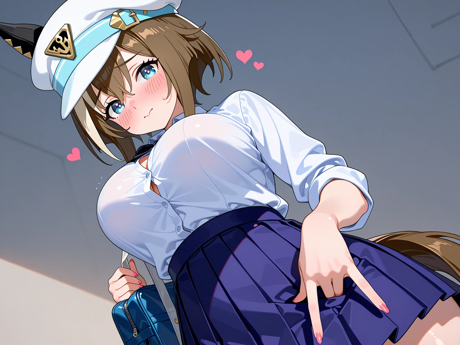 ((pale colour)),35mm, debt/1.2, super High resolution, Attention to detail, Highest quality, High resolution, masterpiece、masterpiece, Highest quality, Super detailed, Fantasy、Too much exposure、Gaping anus、Nipples、Small breasts、 One girl、(Blushing, drunk, absent-minded face:1.3)、another world、Girl in a hat、cute、another world outfit、Grass grows on both sides of the cobblestones_There is a brick building behind1item,anime、pale colour、close、Curly brown hair、