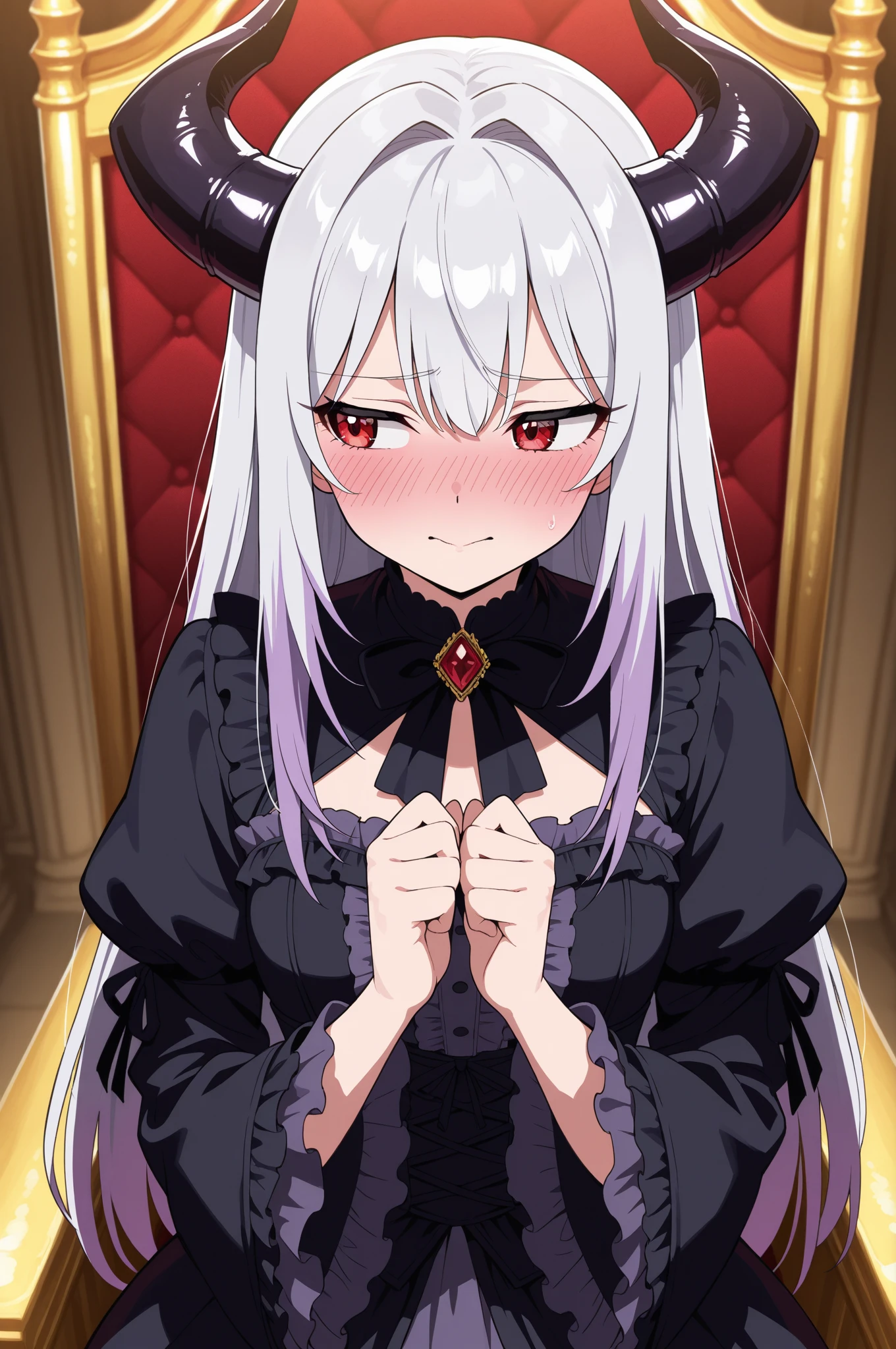 On the top quality bed ,Clothed,Nsfw,(((1girl,1boy,sex,vaginal))),Shalltear ,gray hair, very long hair, red eyes, ponytail, bonnet, hair ribbon, black dress, , masterpiece ,8k unity wallpaper,anime key visual,highest quality, High resolution, unity 8k wallpaper, (shape:0.8), highly detailed face,highly detailed eye,glowing eyes , shiny skin,fine skin,white skin,dense skin,detailed hair,highly detailed legs,perfect lighting, Detailed CG, (perfect hands, perfect anatomy),High resolution,anime key visual,Kyoto Animation,(Detailed wear ),delicate curves,figure:0.8,