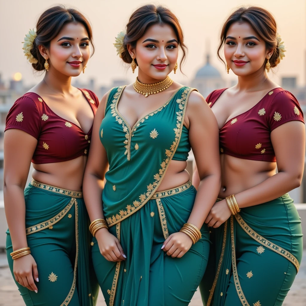 Indian cute 30 years old marriage women life like, high - resolution women with a perfect figure Super fine face and eyes, slong hair, small Tank top Colour bikini, Wearing a traditional saree, bulky figure, huge big extra large and full chubby body, looking front, fair complexion, pond backgrounds. Hung breast, Plus size model, 4k, 8k,