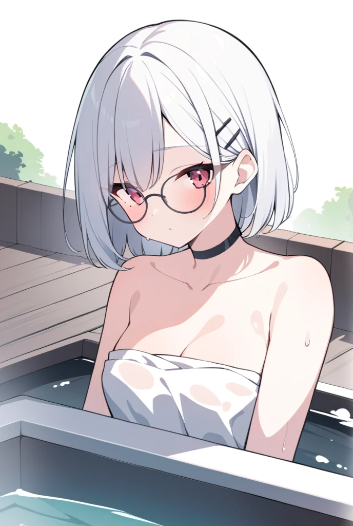 OL、23 years old、slender、Glasses、Beauty、Short Bob、smile、Women&#39;s Suits、Full body portrait、Cafe