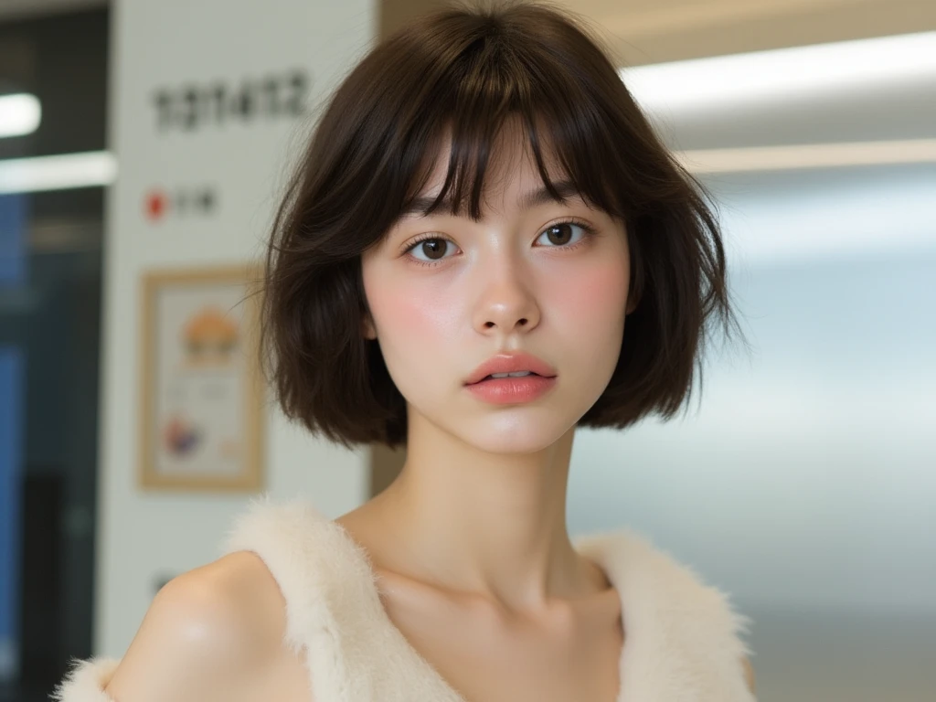 photorealistic, Photography ,BREAK, short hair woman, taking a (selfie:1.5) , (lace shirts), on the bed in simple bedroom , white background, (short hair), BREAK, 8k , LAW , best-quality, masterpiece, hyper realistic detail shiny skin , natural shading , realistic shadow, BREAK (hyper realistic detail shiny skin, detailed skin, detailed hair, ultra sharpness, intricate details), perfect anatomy