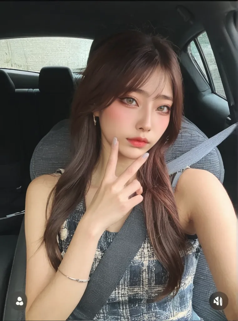 There is a woman sitting in a car with a bag on her lap, legs taking your pov, sitting in her car, legs showing, driving, [ photograph, pantyhose tights, 4l, wearing knee socks, Women's Gigachad, Right-hand drive, Ha12.0, 24 year old woman in black baggy t-shirt, Short sleeves, Basic round neck, (Elastic medium-breasted, とても愛らしいティルキッシュビューティー1 girl、(brightenedする光:1.2)、(improve quality:1.4)、 (highest qualityのrealテクスチャスキン:1.4)、 (Mood up the body line:1.1)、(Improve skin texture:1.1), T Masterpiece,best quality, 1 girl,1 boy ,Frolic,At the School Art Festival,On the playground,cleavageの接写,brightened,Brightness,Warm and soft sunshine,noon,(Live shooting、In 4K、masterpiece、High resolution、very complicated)(real:1.4)、Delicate girl illuminating facial features in a movie、View Viewer 1 Girls、single focus、Hotly、white skin、(huge boobs、cleavage)、(highest quality)、(Hi there、very delicate and beautiful)、(beautiful 8k face)、(brown eyes)、(Ulsan-6500:1.0)、(solo)、(Watching side)、(audience)、(huge boobs)、(ticker)、bent down、((basketball sportswear))、(Playing Basketball)、((Inside the gymnasium))