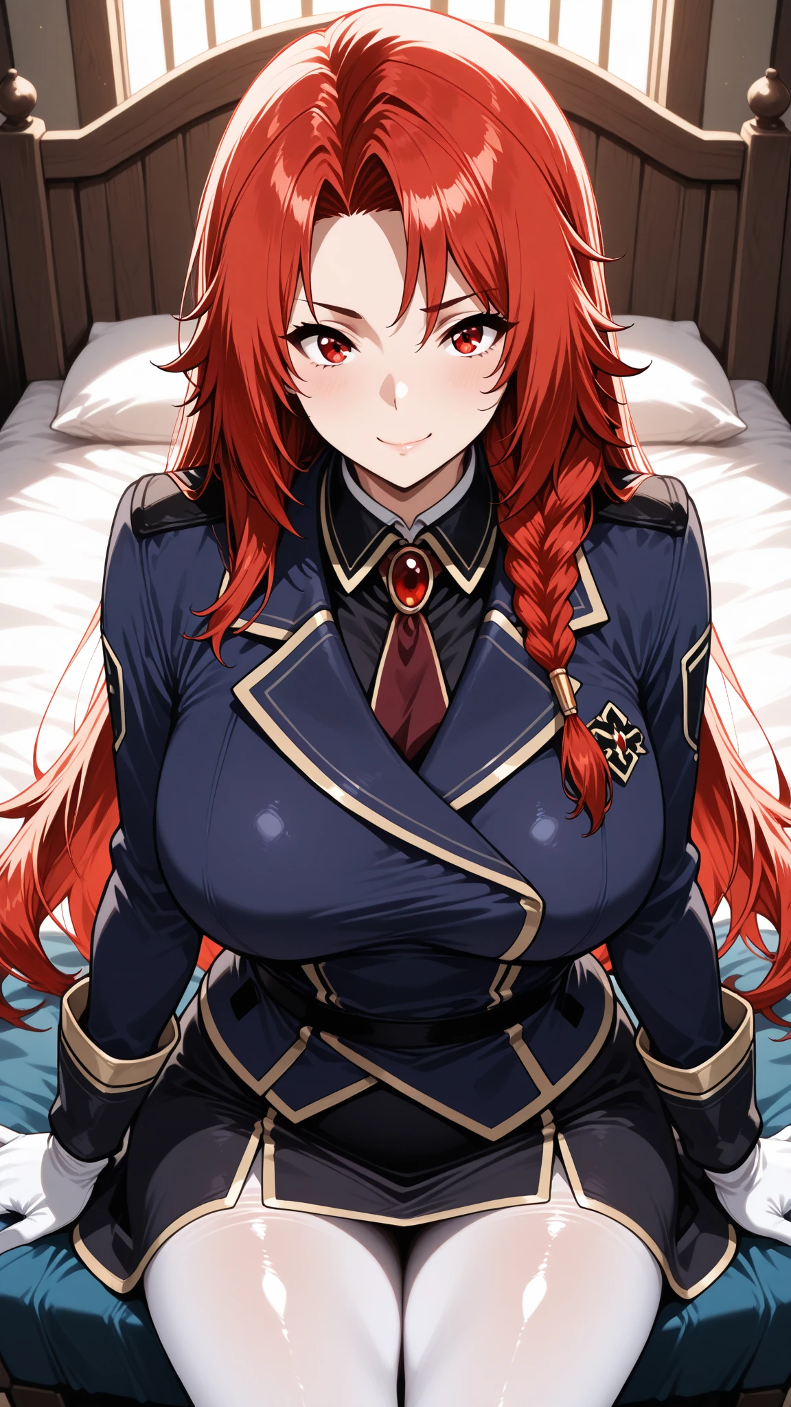 score_9, score_8_up, score_7_up, score_6_up, uncensored, Iris Midgar, red hair, long hair, braid, red eyes, BREAK (masterpiece:1.2), best quality, high resolution, (detailed eyes:1.3), perfect lighting, (perfect hands, perfect anatomy), large breast, looking at viewer, steamy, bedroom, steam, wet body, uniform, skirt, skirt lift, hairy pussy, sexy pose, lying on back, male pov, missionary sex, BREAK, 1boy with horse dick, veiny dick, interracial, light skinned male, BREAK, hands on her waist, vaginal sex, impregnation, cum, orgasm, cum x ray, trembling, BREAK, seductive smile, clenched teeth, drooling,