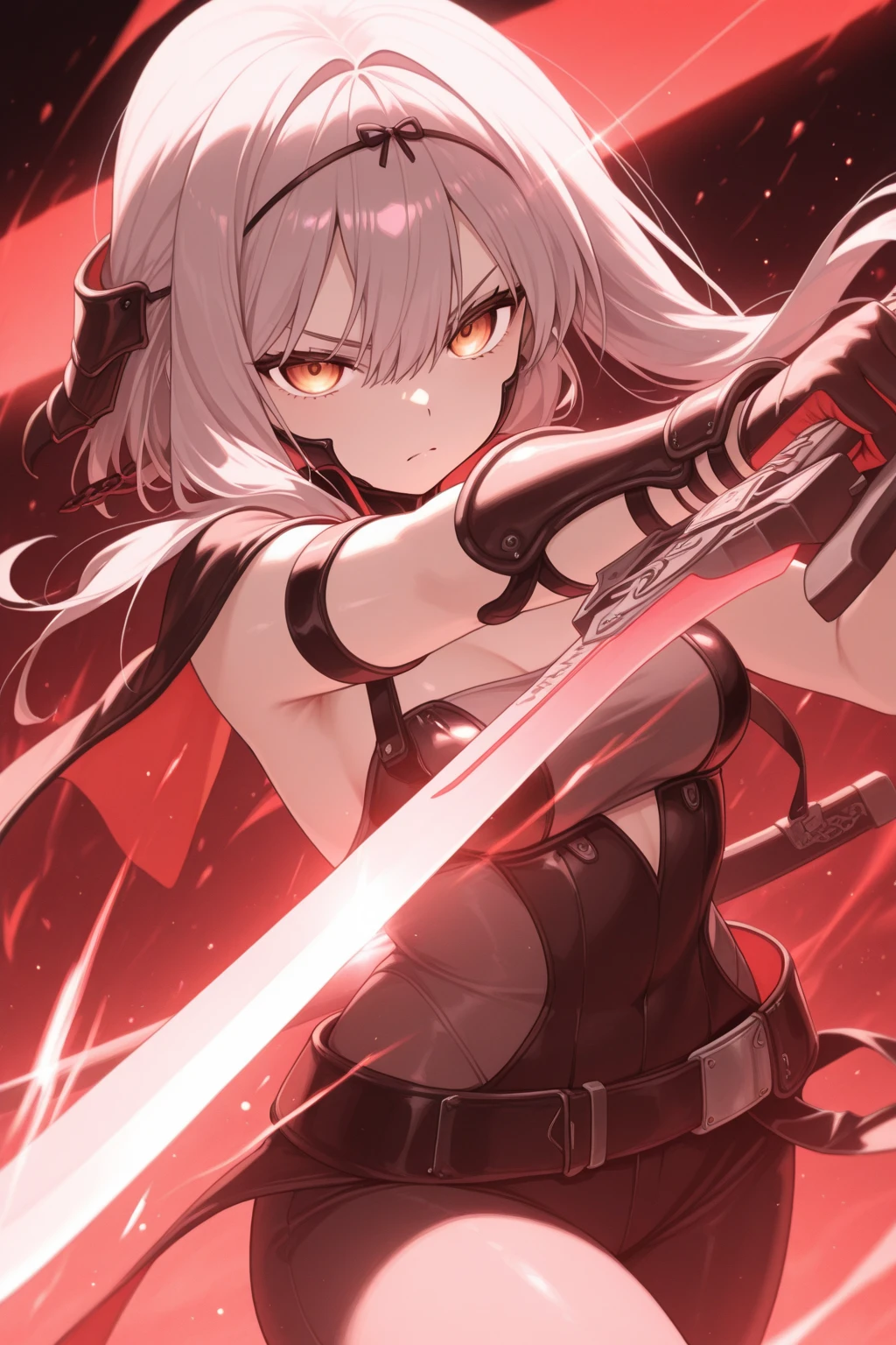 1girl, fgo, flat chest, (:1.2), solo, long black skirt, look at viewer, city background, 