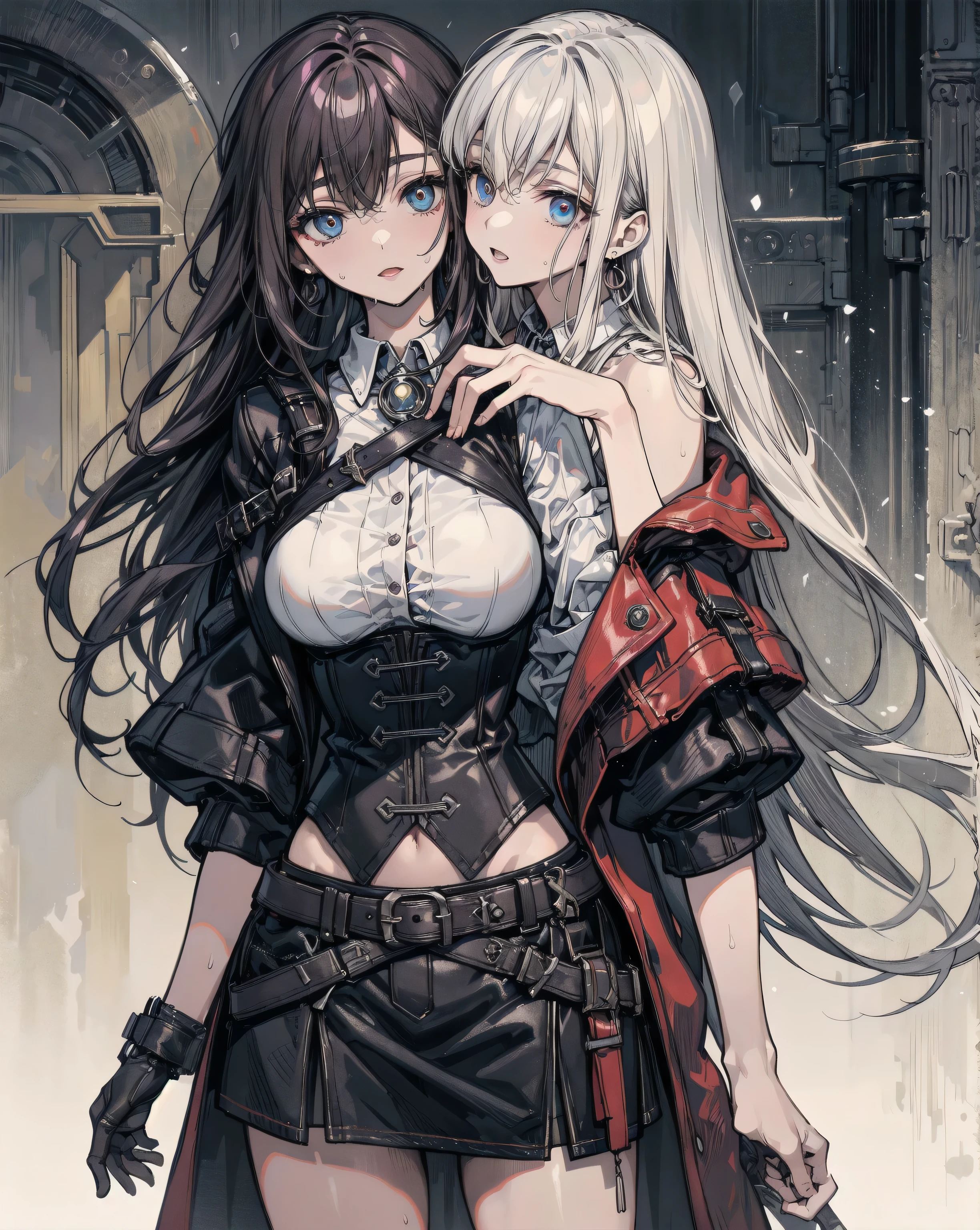 She is half french and Swiss. She has a long   with white hair.She has purple eyes, and she has an oval face, which is beautiful .She has a nice body with soft skin. 
Shy faces, wear white shirt , teenage , Streets style,long black leather pants,black jackets 