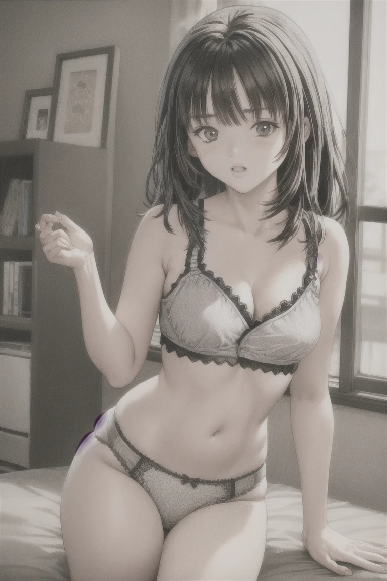 younger sister、Lolita、pantiesが床に落ちている、白のコットンpanties、panties、used underwear、Crotch stain、Discarded underwear、panties単体、Laundry basket、Striptease、A lot of underwear scattered around、Underwear is scattered、床一面たくさんのpanties、Very small room、Undressing scene