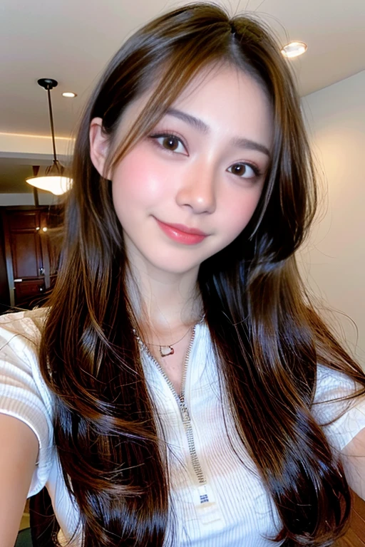 masterpiece、1 beautiful girl、Beautiful brown eyes、Puffy eyes、Highest quality, 超High resolution, (reality: 1.4), Cinema Lighting、(Japanese)、so beautiful、Beautiful Skin、thin、(Looking at the audience)、(Surreal)、(High resolution)、(8K)、(Very detailed)、(Beautiful details)、(Very detailed)、 (wall-)、Detailed face、Bright lighting、Professional Lighting、　Westshot、(Silver Hair)、The best bright smile