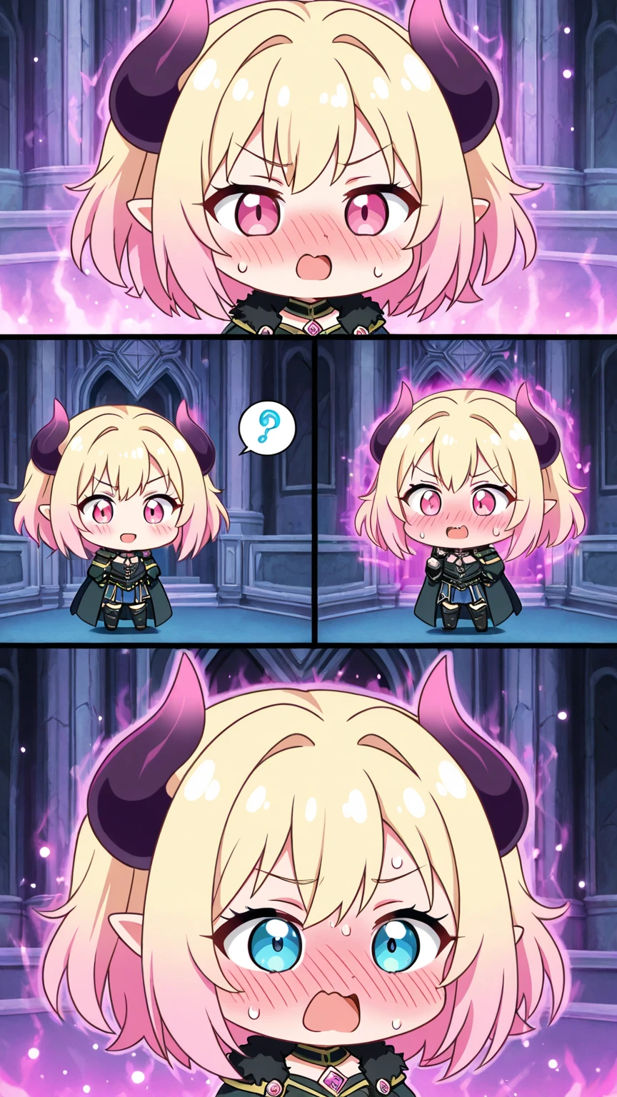 comic strip,Female magician,(Knocked out by a goblin:1.35)