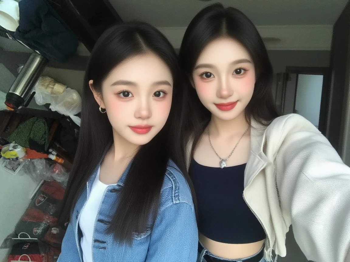 ((top-quality、8K、​masterpiece:1.3))、2 girls、selfee、Long、onepiece、A slight smil