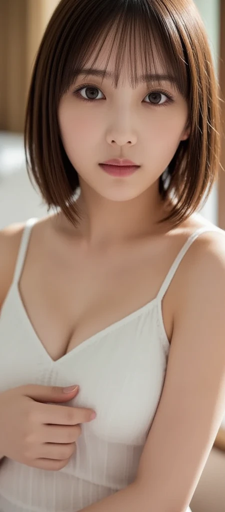 ((Close-up of face:1.6)、((Close your eyes and look up a little:1.5))、((Naked Women:1.5))、((No underwear:1.5))、((small and flat chest:1.7))、((Short Bob Cut:1.4))、((Apply beautiful makeup:1.5))、(((amount、Small breasts、Round face、White blonde Hair、beautiful girl、blonde、White Background、cute、young、True Face、Shiny Hair、whole body)))、Tabletop, Highest quality, shape, Very detailed, finely, High resolution, 8k wallpaper, Perfect dynamic composition, finelyて美しい目, Deco Out,blonde, Medium Hair, Small breasts, Natural color lip,White Background, 