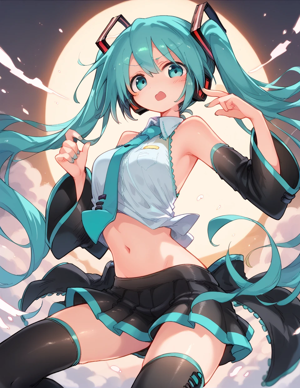 Miku Hatsune, alta definicion, kimono, alta definicion, fullbody picture alta definicion, flaming eyes, evil eyes, devil girl, sucubo, shes atack de camera, sensual back pose,