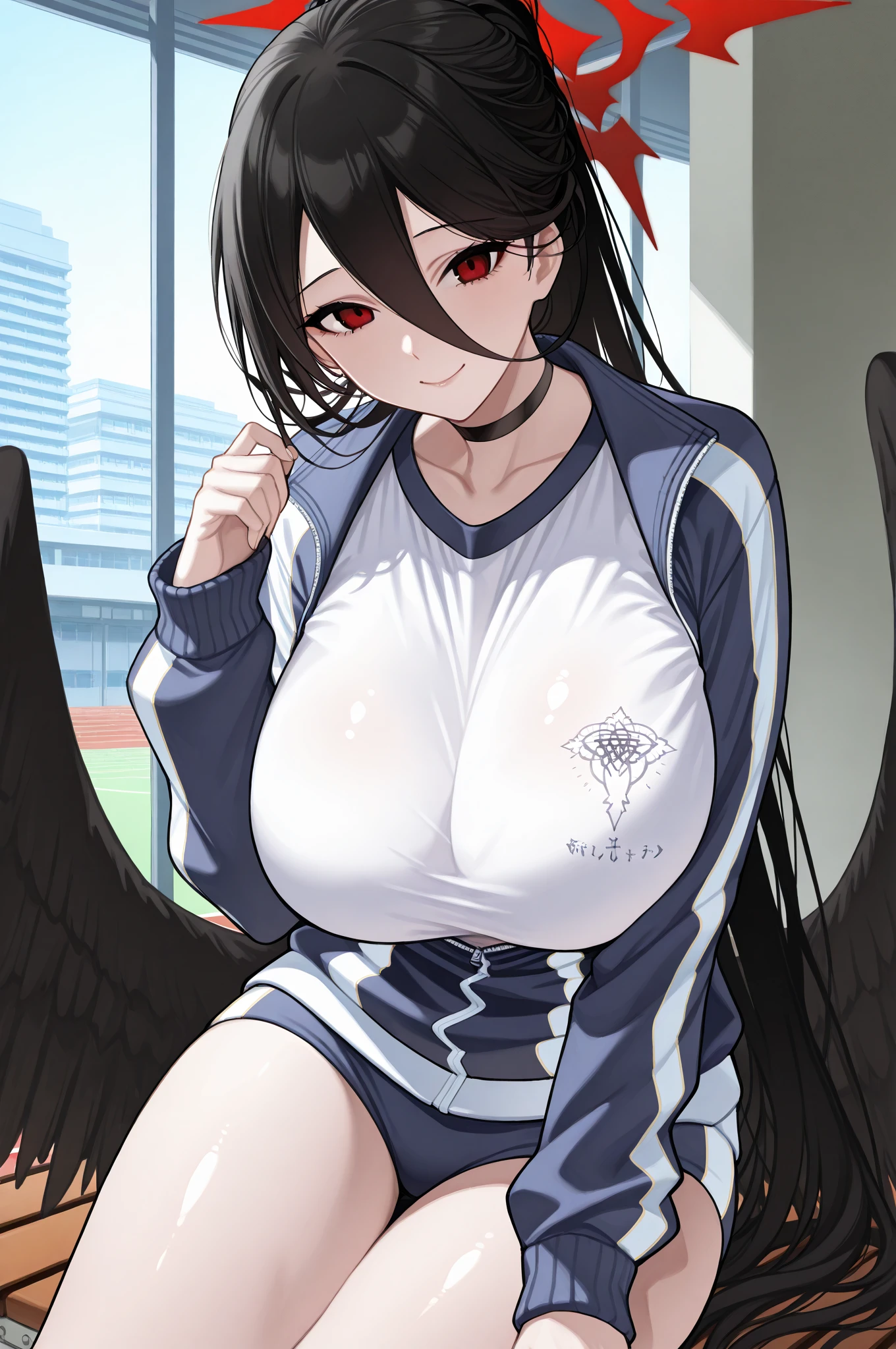 一个Big breasts女人在一颗心前摆姿势, Attractive anime girl, OPPEIN,HD,tattered clothes,Thick Legs,Big breasts,On the dance floor,Stir your clothes
