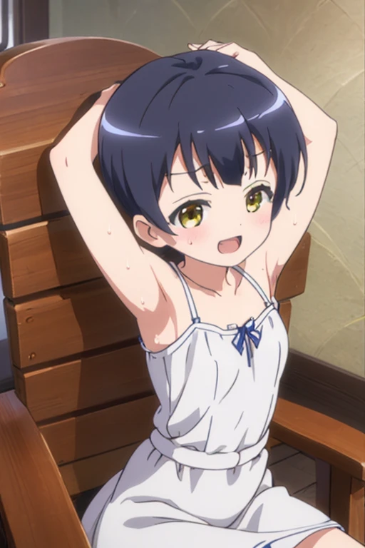 Highest quality、High resolution、Detailed Background、(Beautiful face in every detail:1.4)、Anatomically correct、(Detailed facial expressions)、(fine grain:1.2)、8-year-old beauty、cuteカラーの髪色、Braided Ponytail、Braided bob cut、Braided twin tails、Navy School Swimsuit、(Flat Chest)、Perfect body line、Thick thighs、Please show me your whole body、 Big smile、Laughing with your mouth open、My whole body is wet、My hair is wet too、Fun atmosphere、Embrace each other、cute仕草、cute