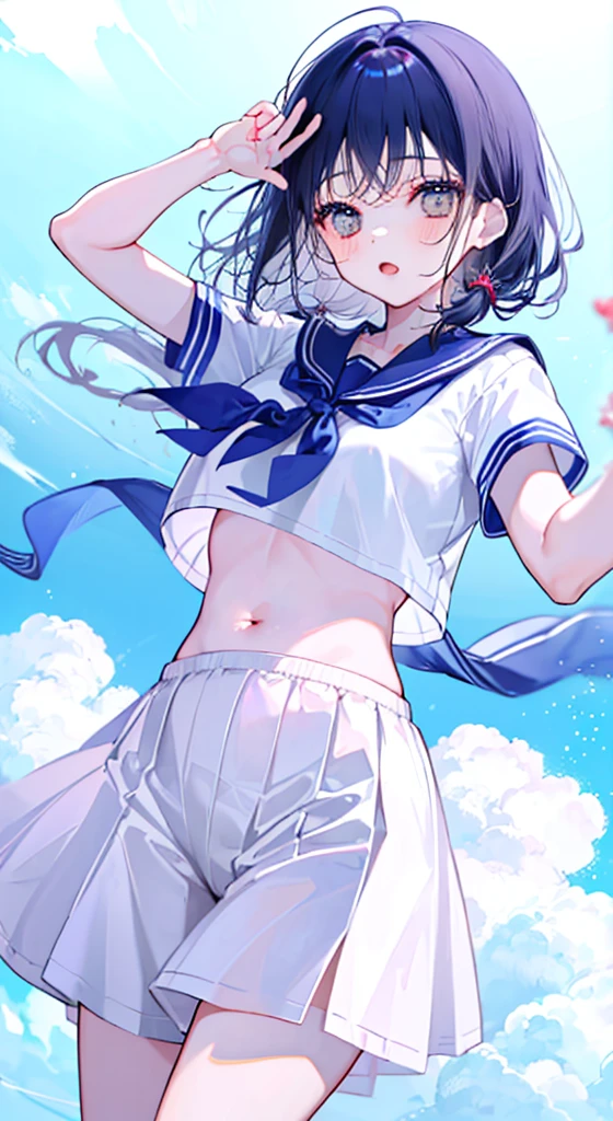 "(perfect masterpiece:1.2), (highest quality:1.2), stunning face, uniform, mature and chubby, Big eyes, compensate, long and luxurious eyelashes, lip whole, irresistible charisma.",Maid clothes,belly button,(((boy))),(((twin tails))),abs,raised his arms,micro swimwear,NSFW,(((muscle))),sailor suit,nsfw,(((piece)))